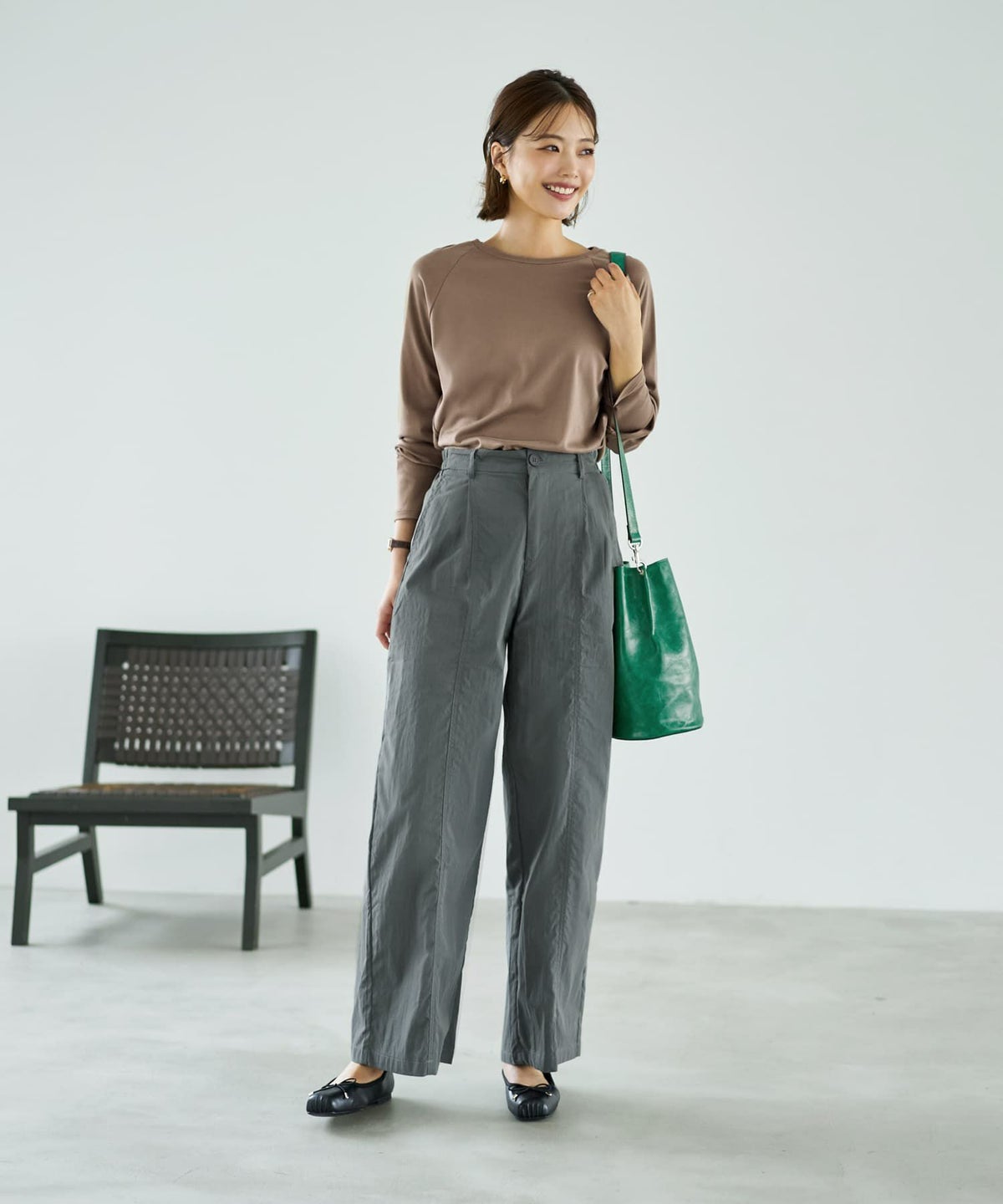 着用イメージ 167cm オリーブベージュ