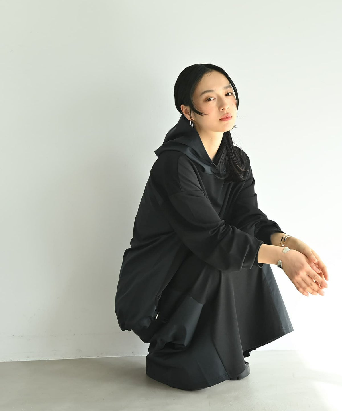 着用イメージ 175cm ブラック×ネイビー