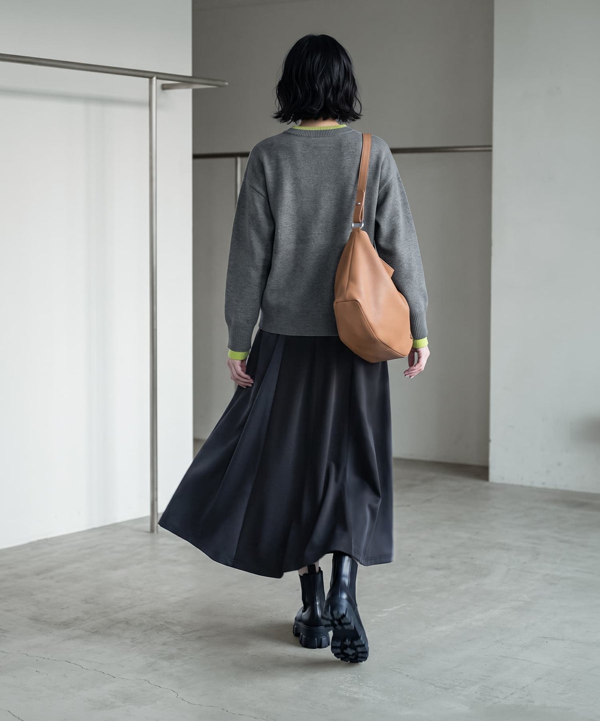 着用イメージ 170cm ブラック×ネイビー