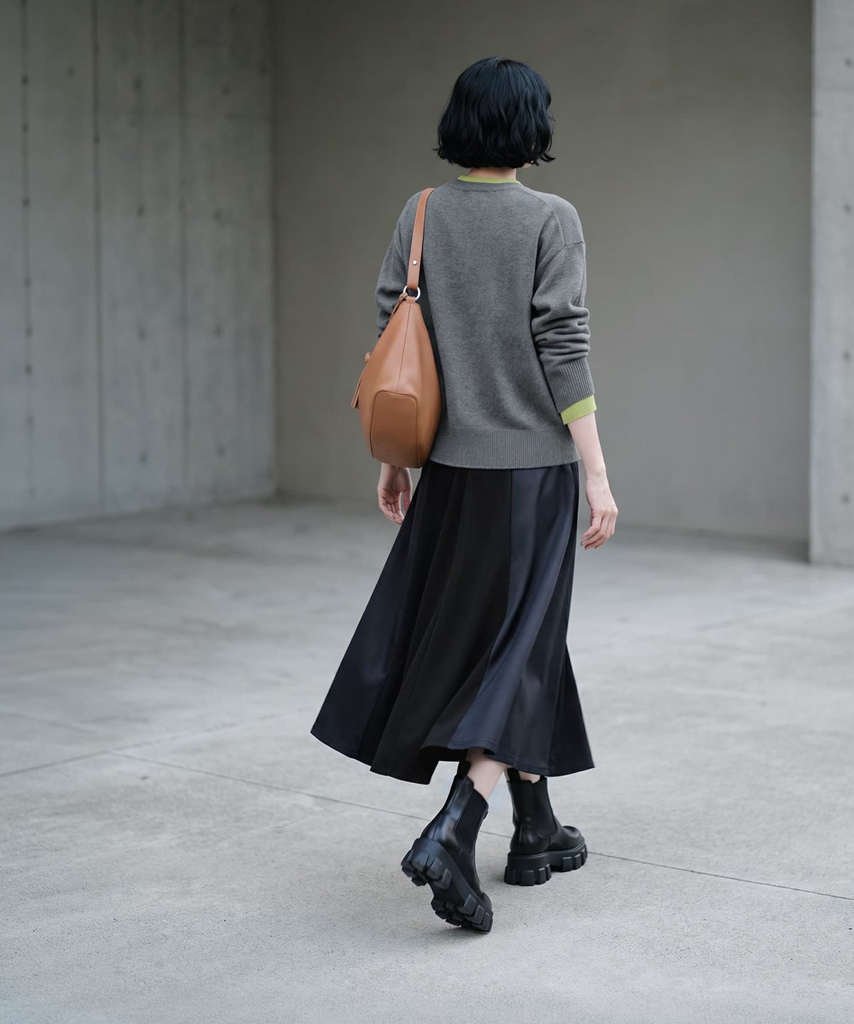 着用イメージ 170cm ブラック×ネイビー
