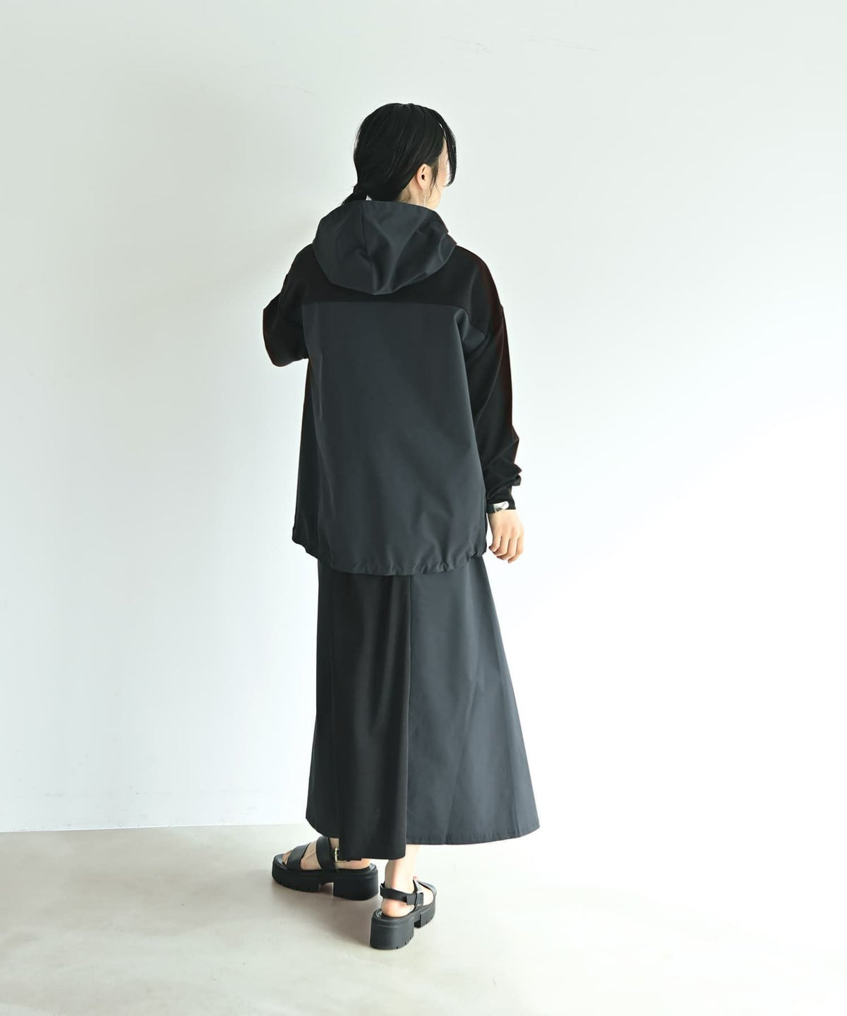 着用イメージ 167cm ブラック×ネイビー