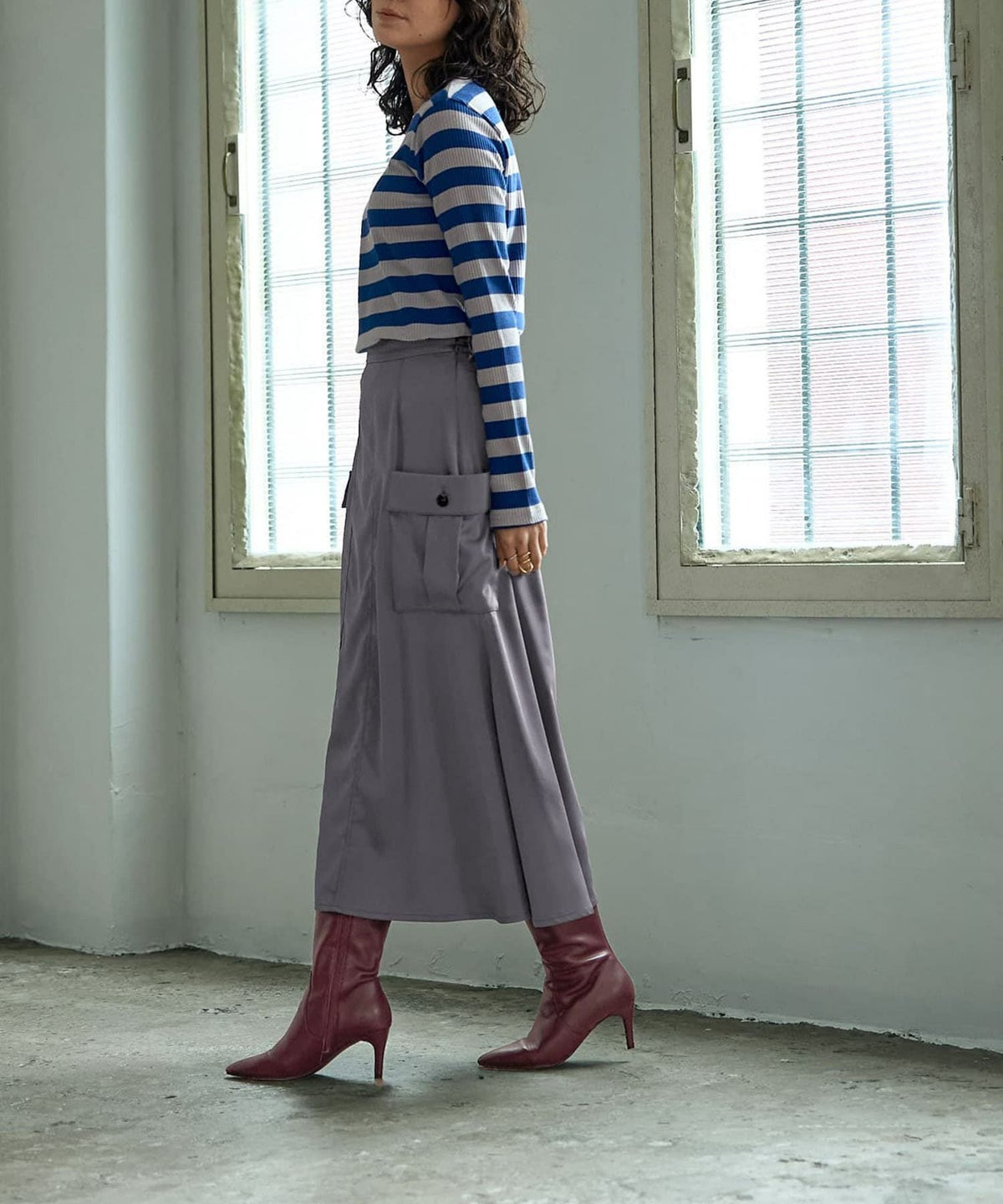 着用イメージ 167cm ブルー