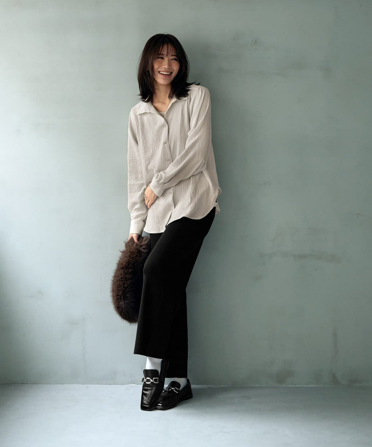 着用イメージ 166cm エクリュ