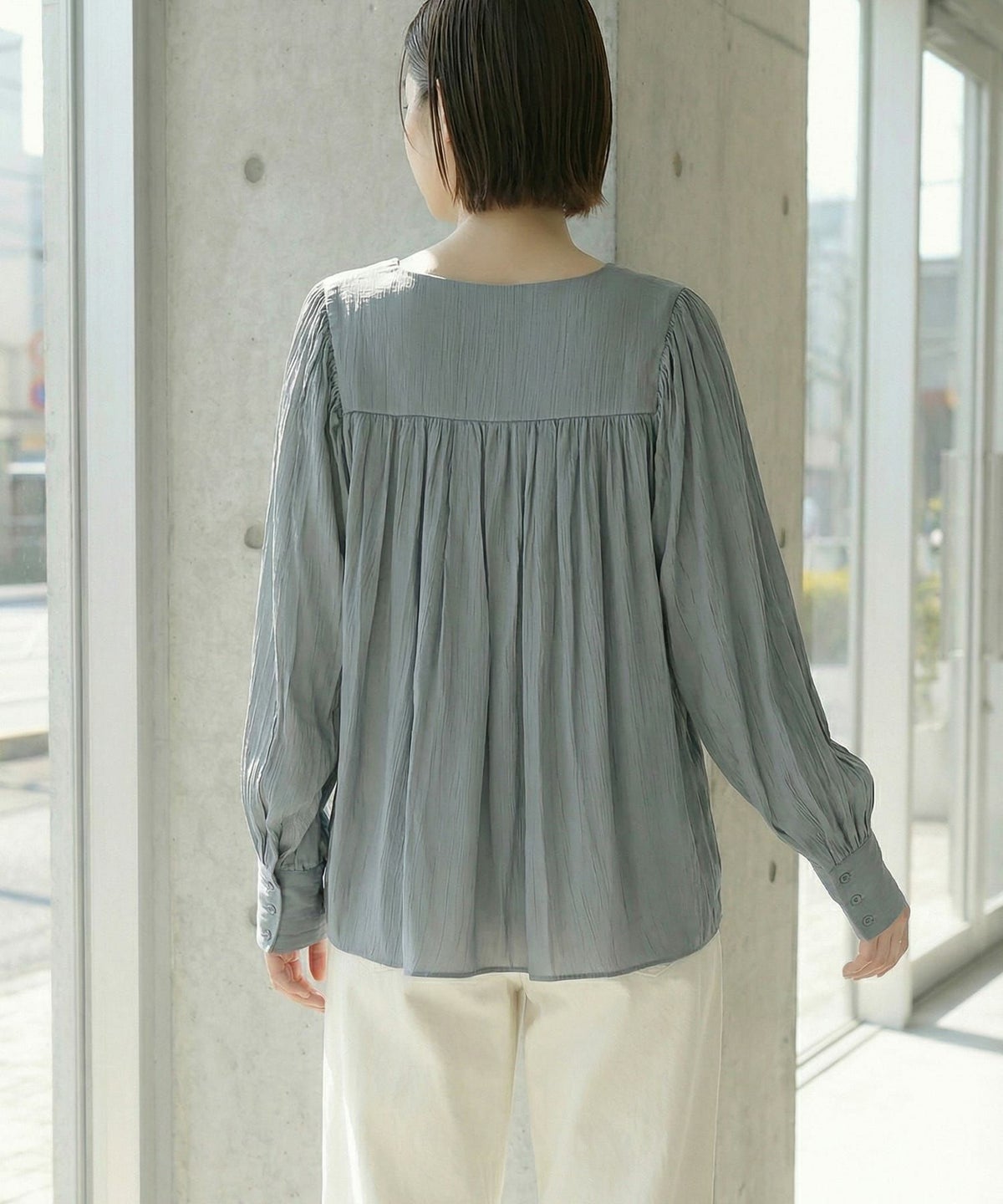 着用イメージ 166cm スモーキーブルー