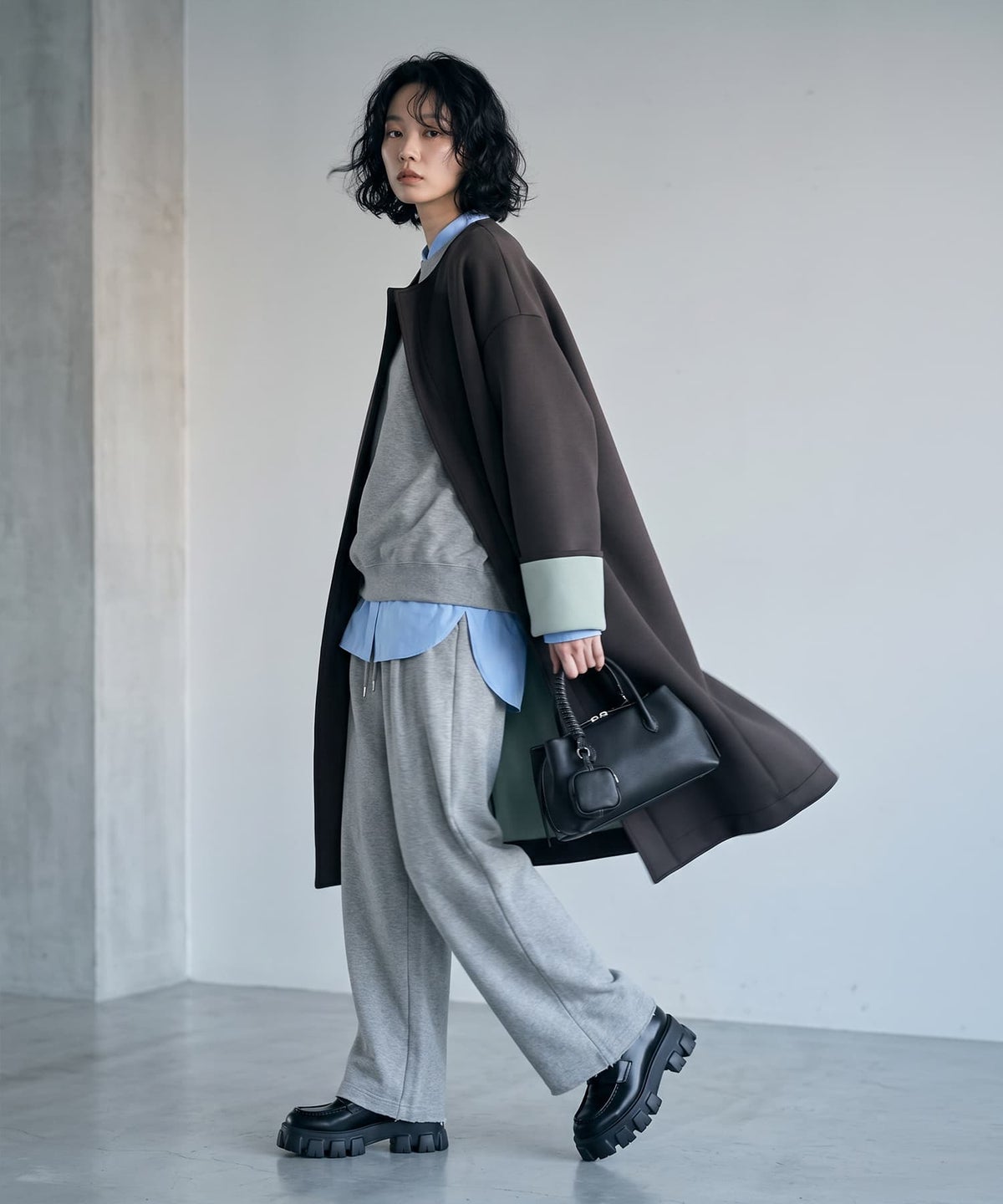着用イメージ 170cm チャコールブラウン