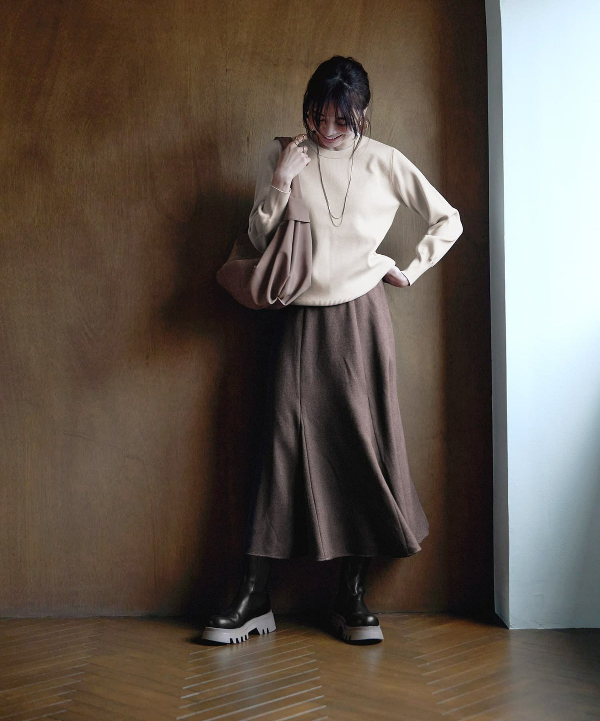 着用イメージ 166㎝　ブラウン