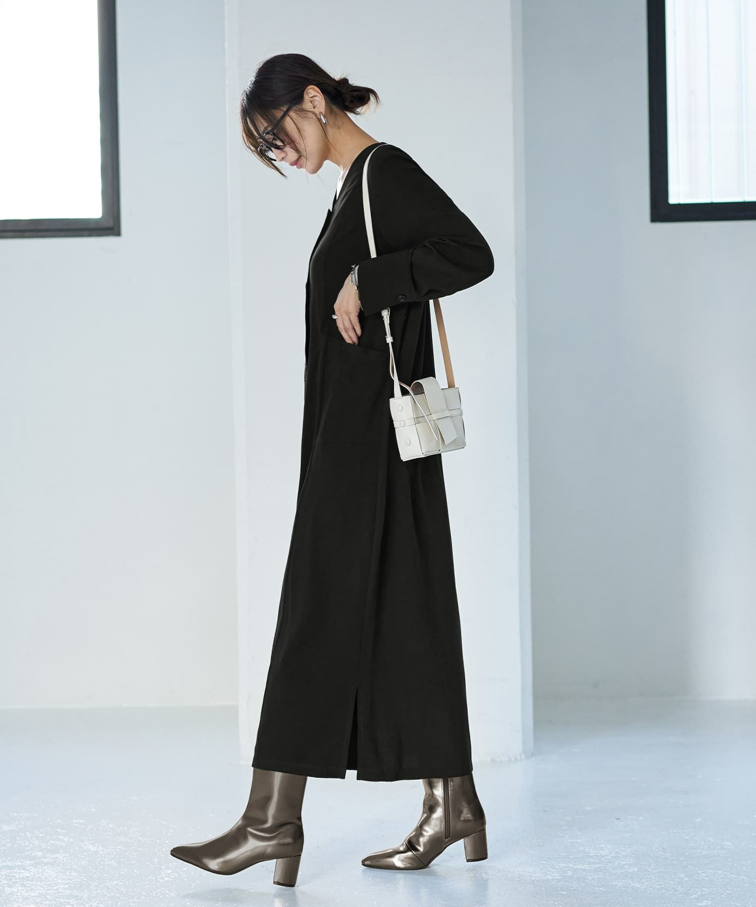 フロント2ボタンジョーゼットワンピース | おしゃれな大人レディース