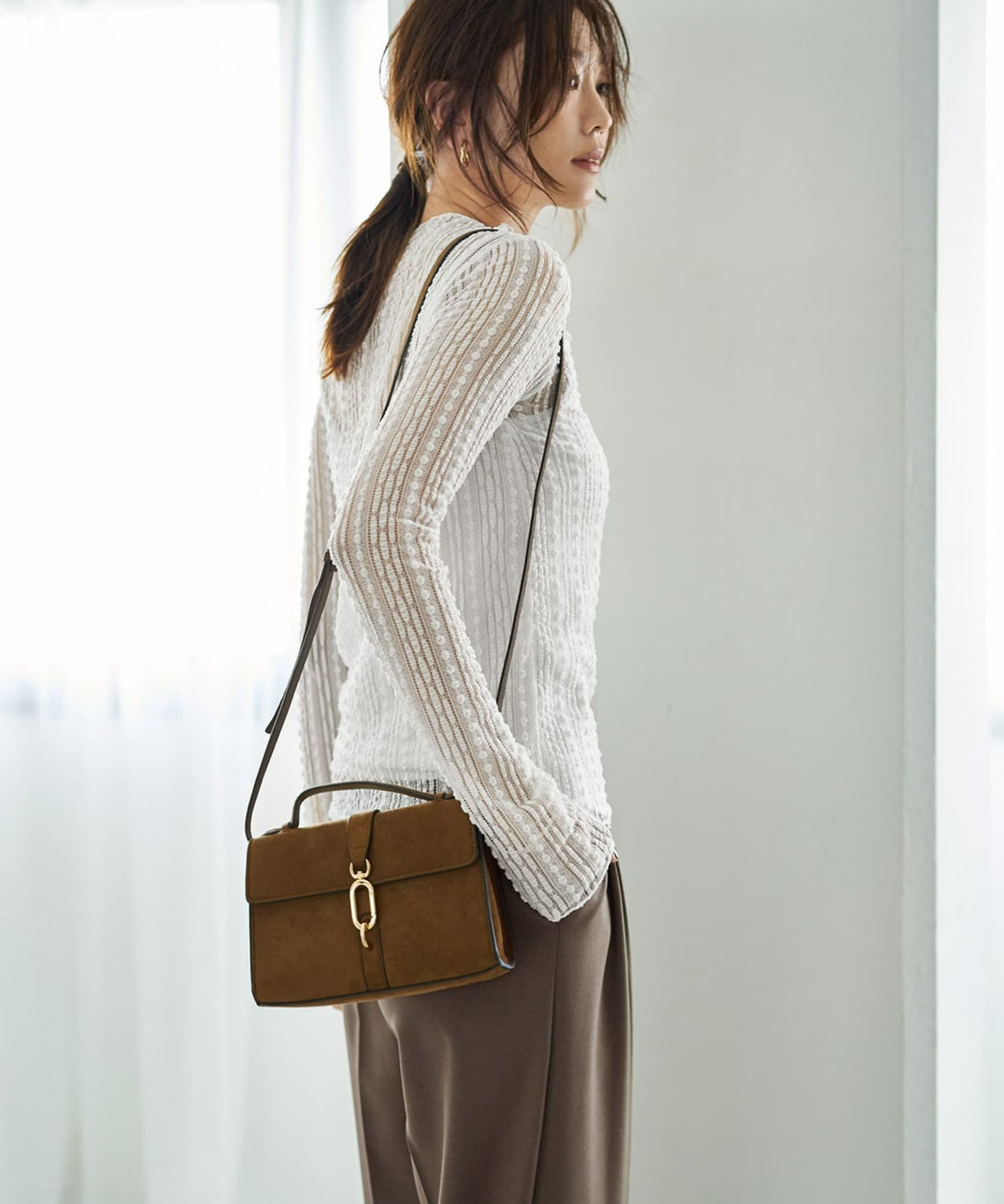 着用イメージ 166cm ホワイト