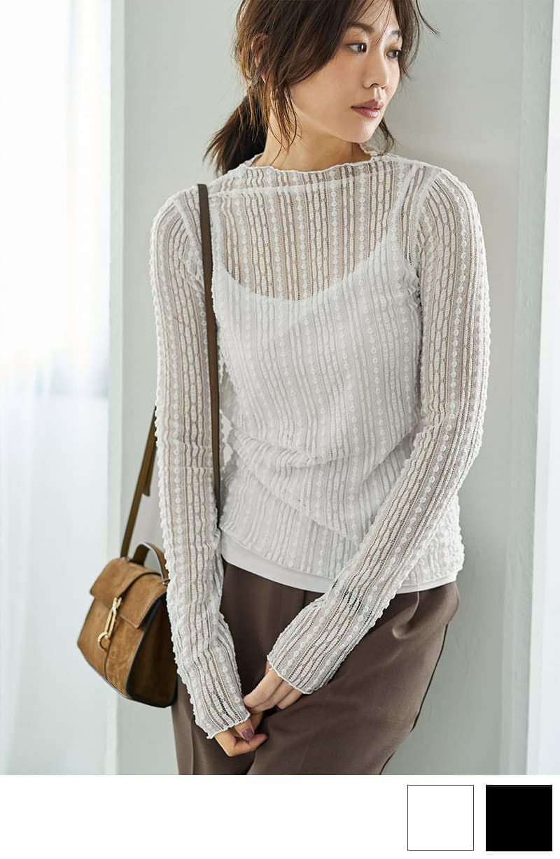 下に着るメロウレーシィートップス | おしゃれな大人レディース