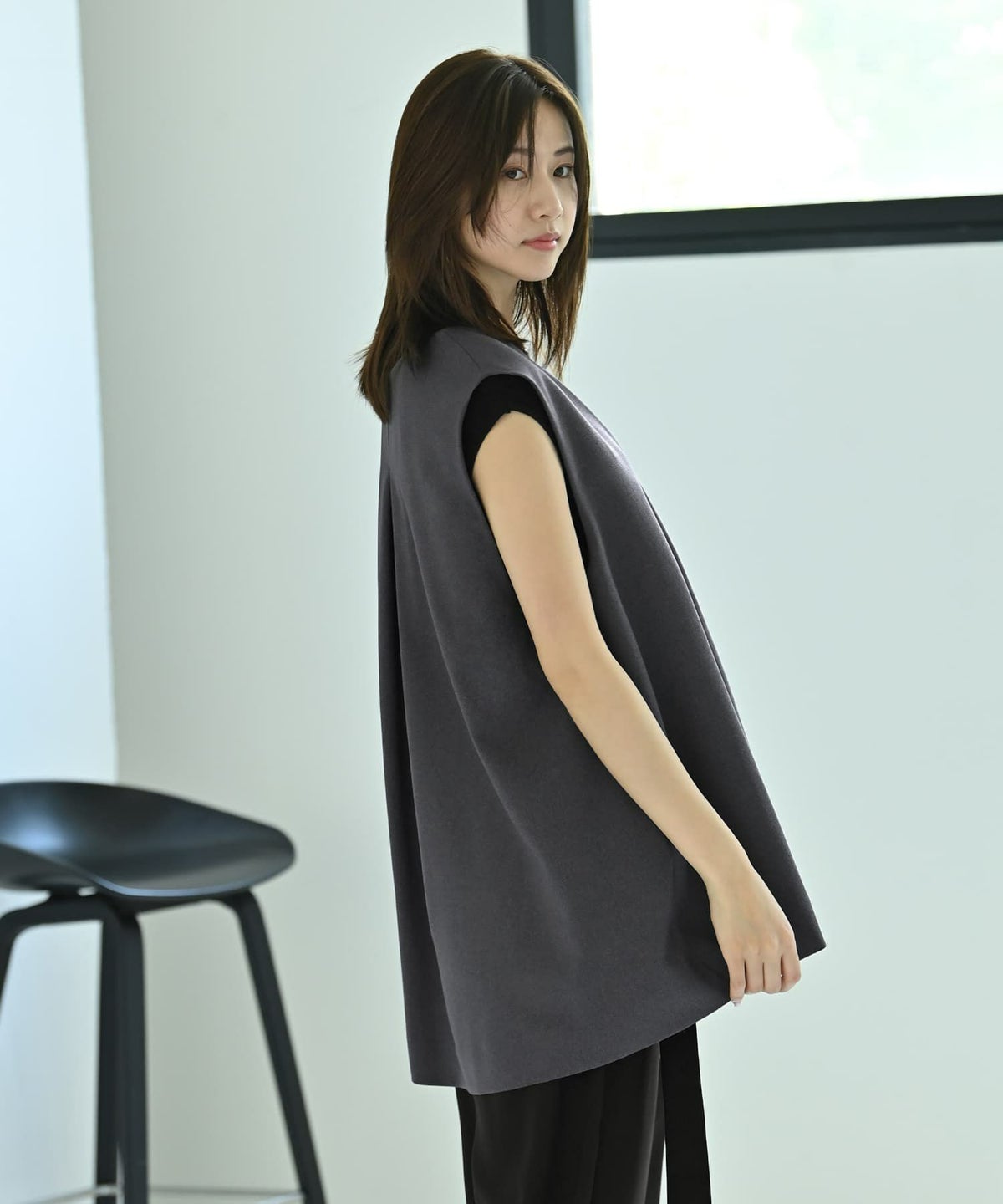 着用イメージ 172cm グレー