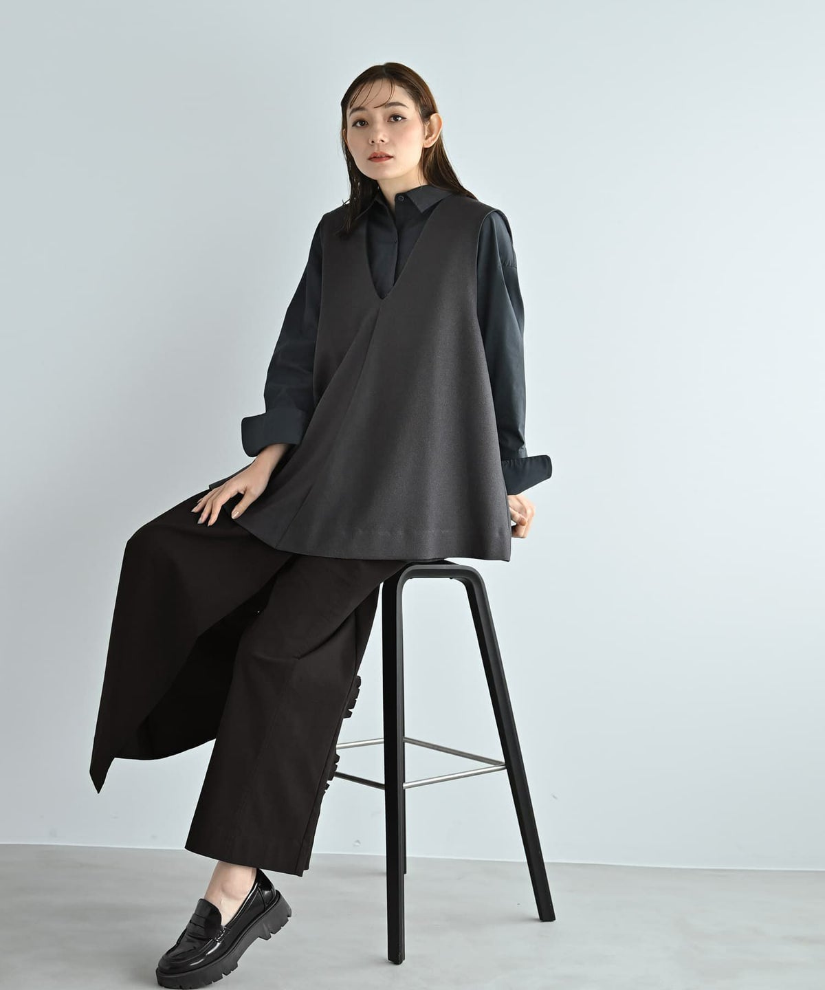 着用イメージ 170cm グレー