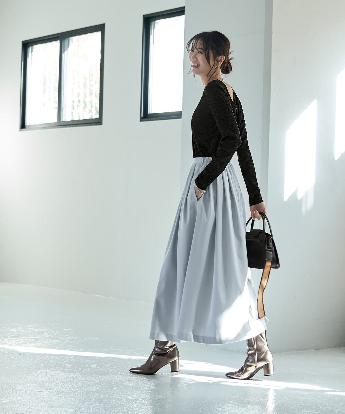 着用イメージ 166cm　02サイズ　アクアブルー