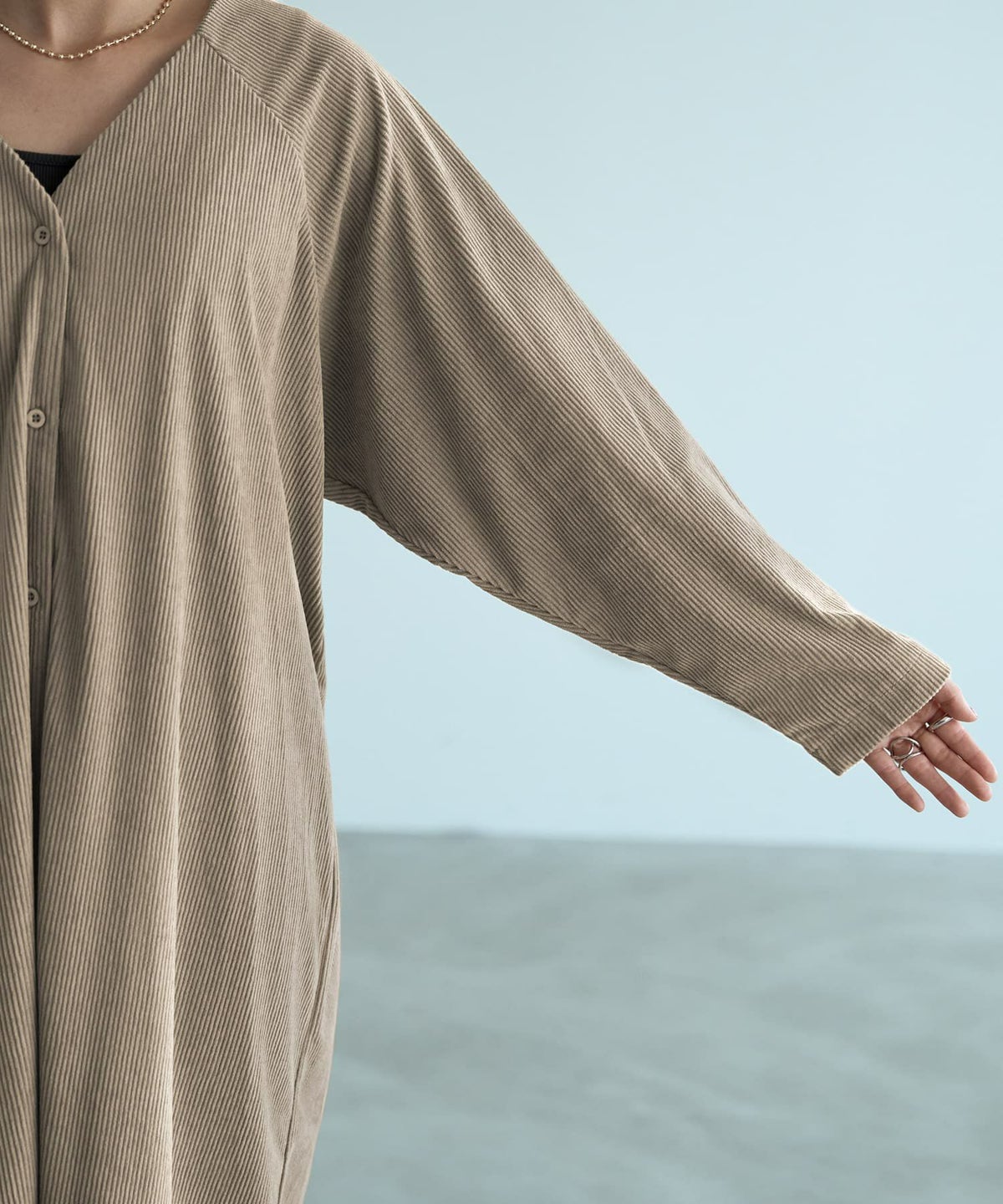 着用イメージ 167cm ベージュ