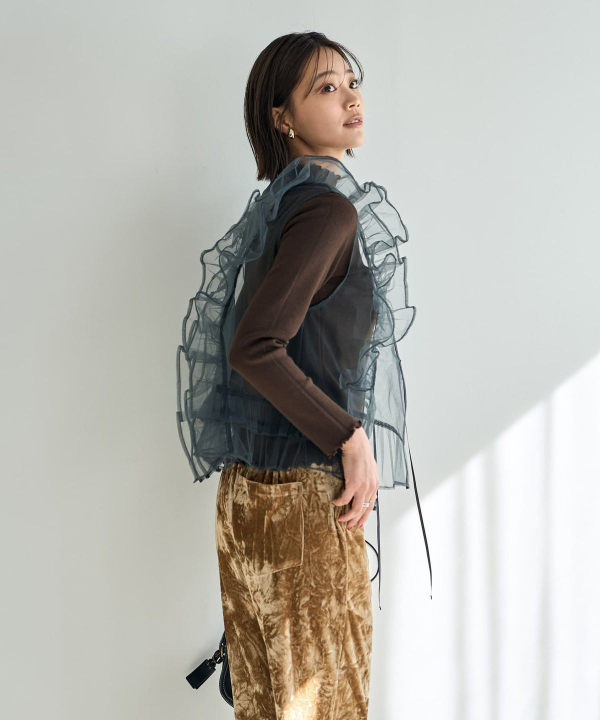 着用イメージ 167cm グレー