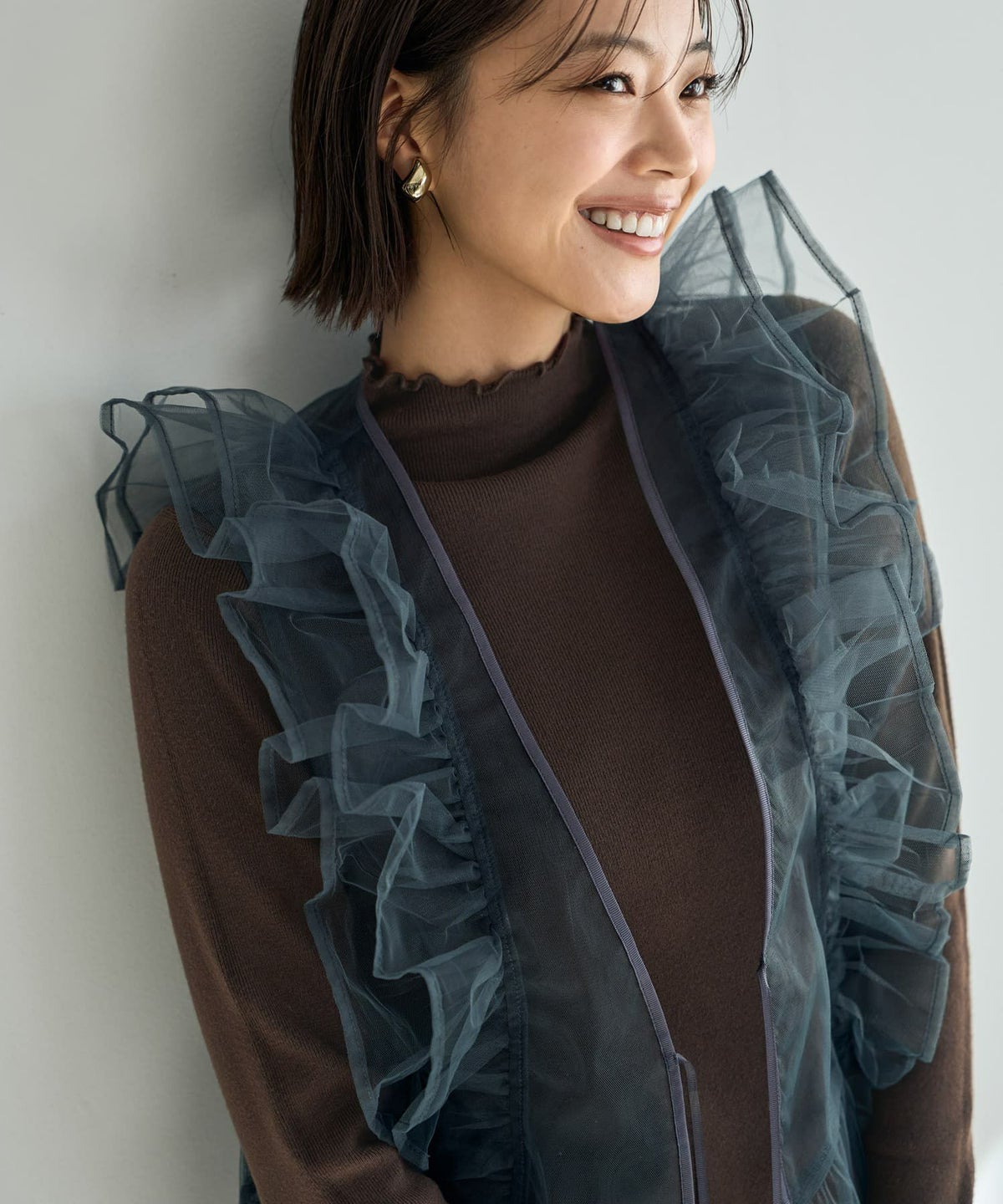 着用イメージ 167cm グレー