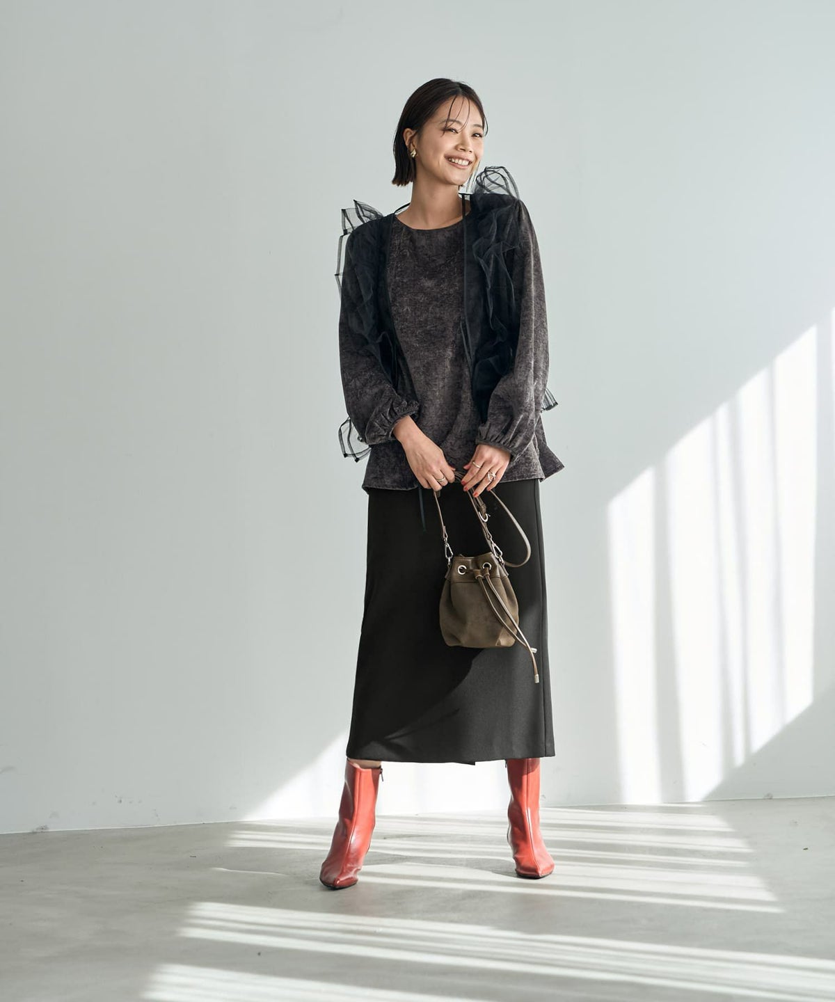 着用イメージ 167cm ブラック