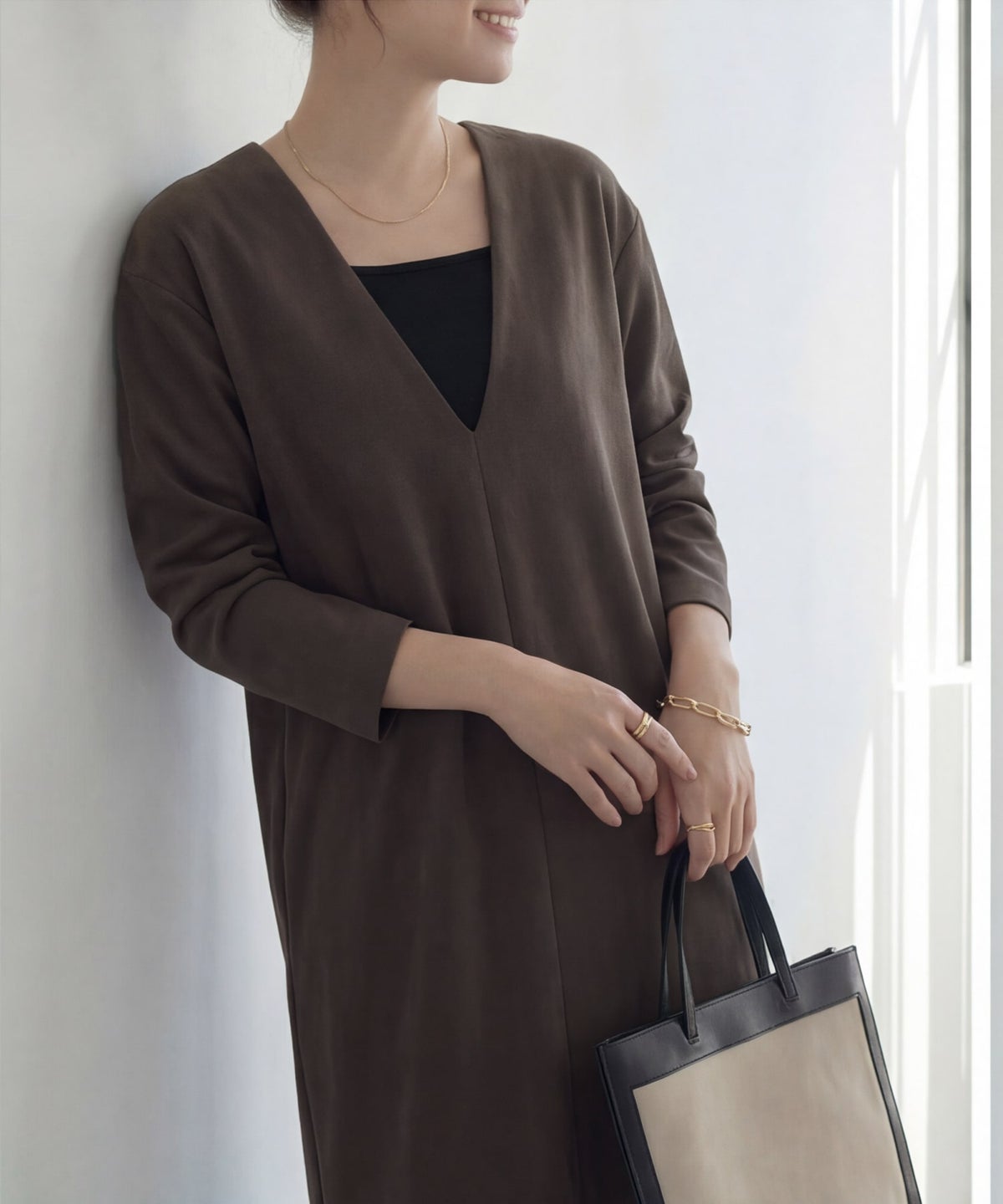 着用イメージ 167cm  02サイズ ブラウン