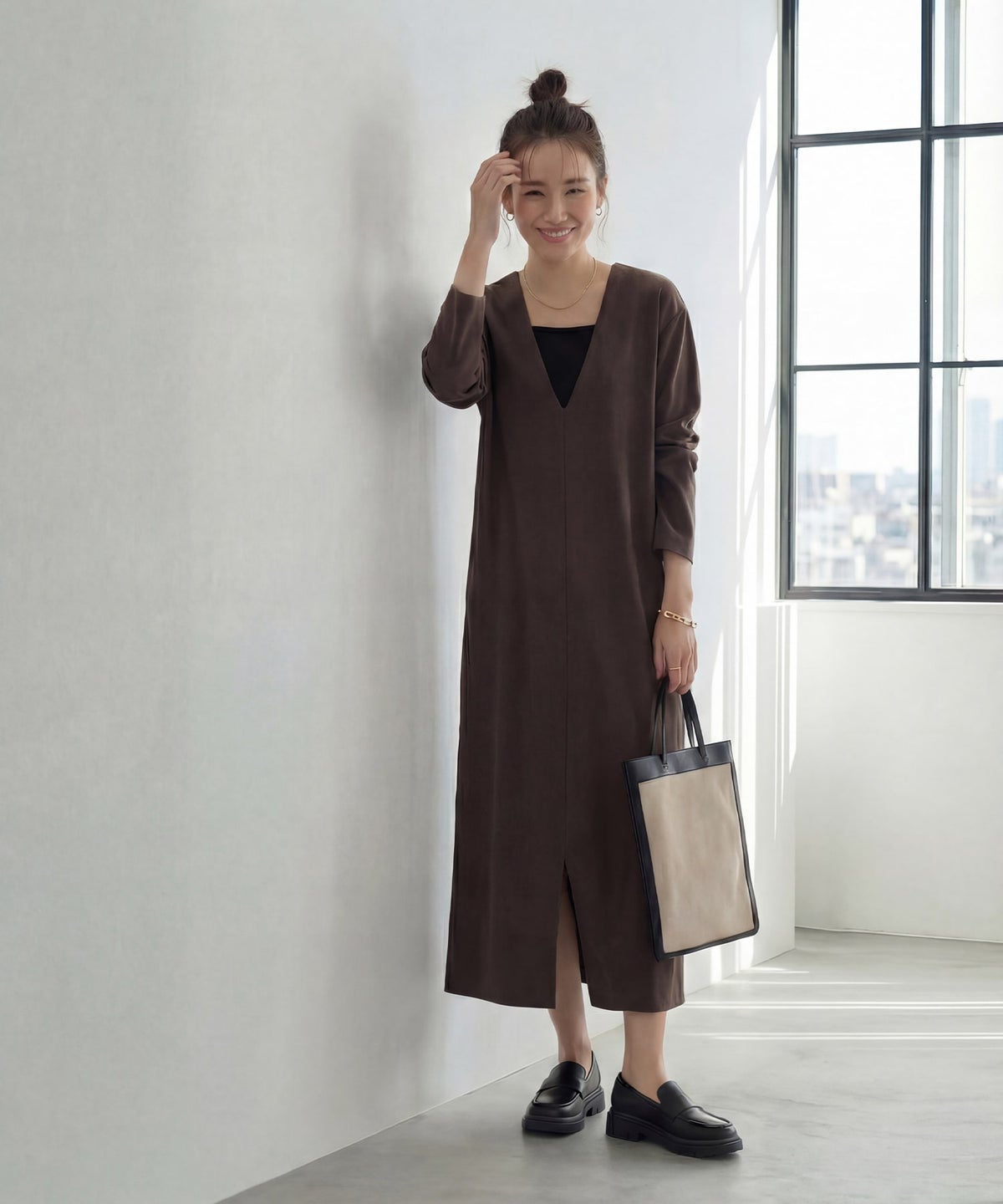 着用イメージ 167cm  02サイズ ブラウン