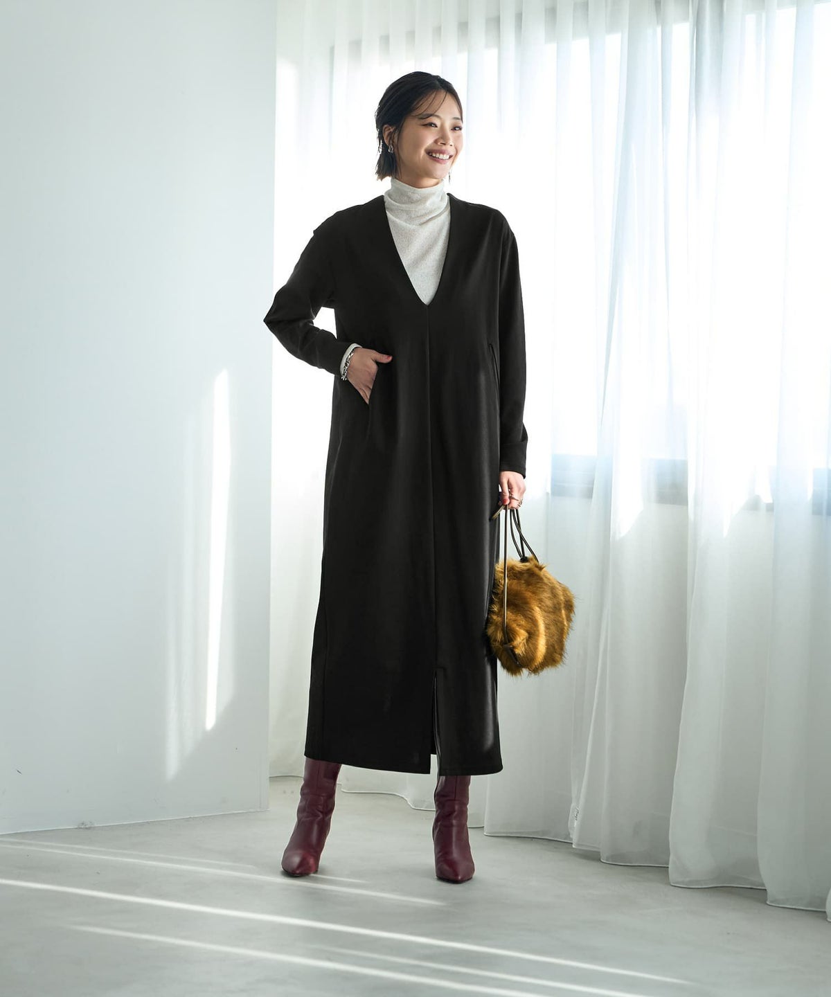 着用イメージ 168cm  02サイズ ブラック