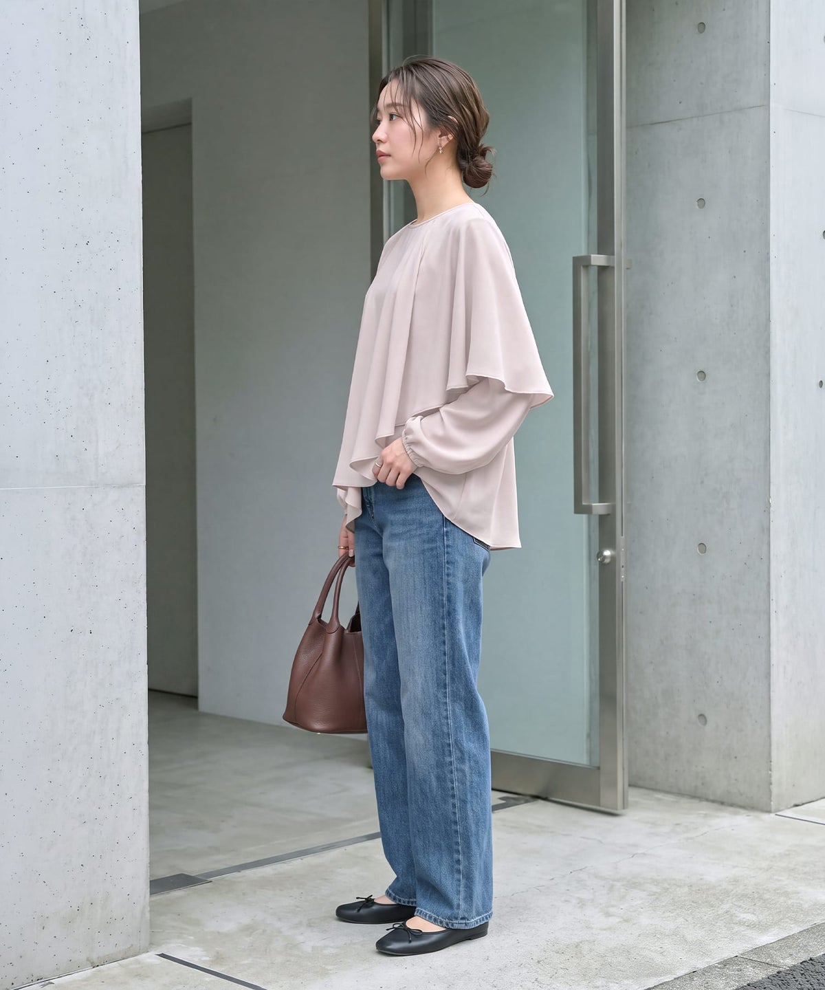 着用イメージ 163cm ライトベージュ