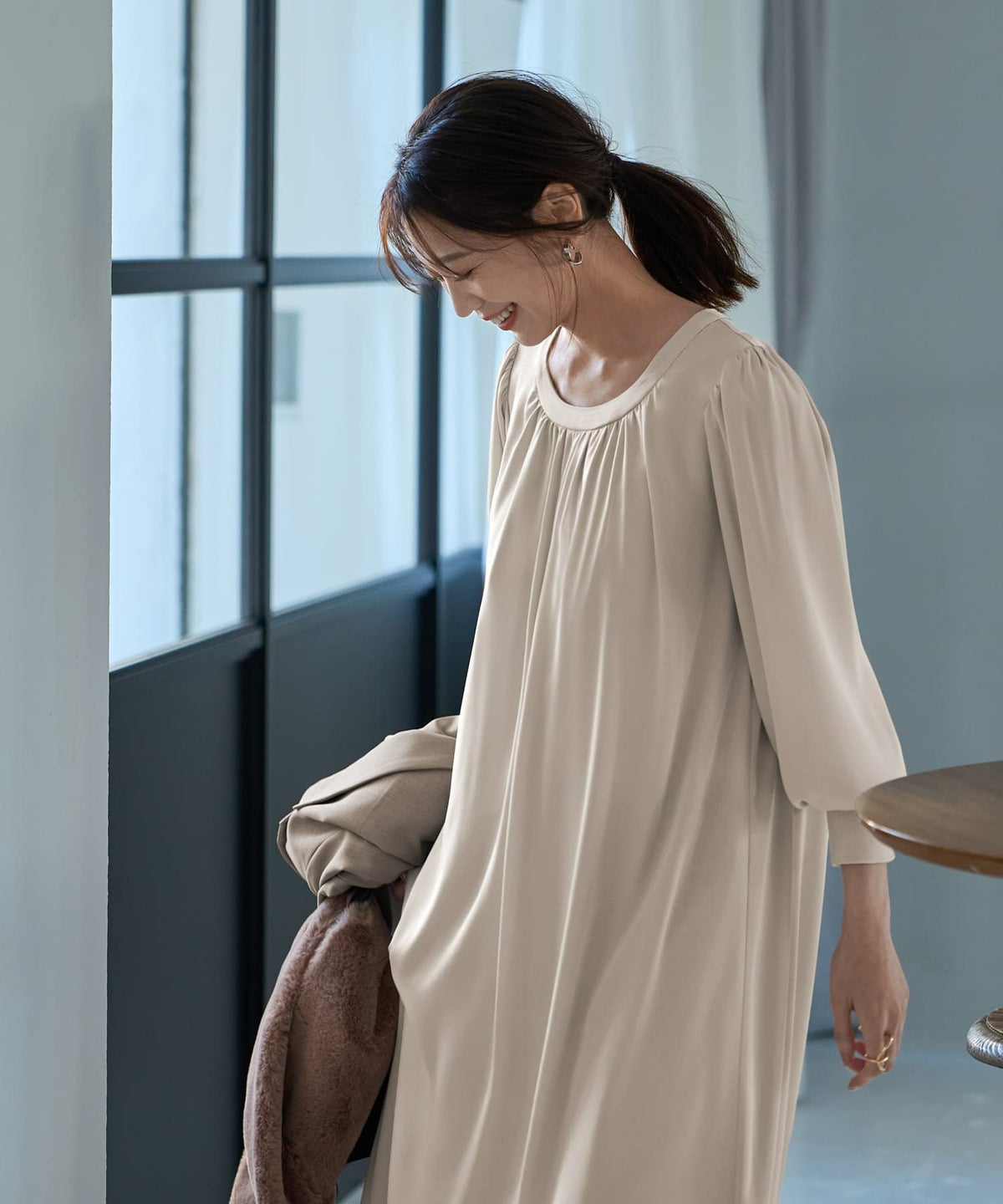 着用イメージ 166㎝　02サイズ　ブライトベージュ