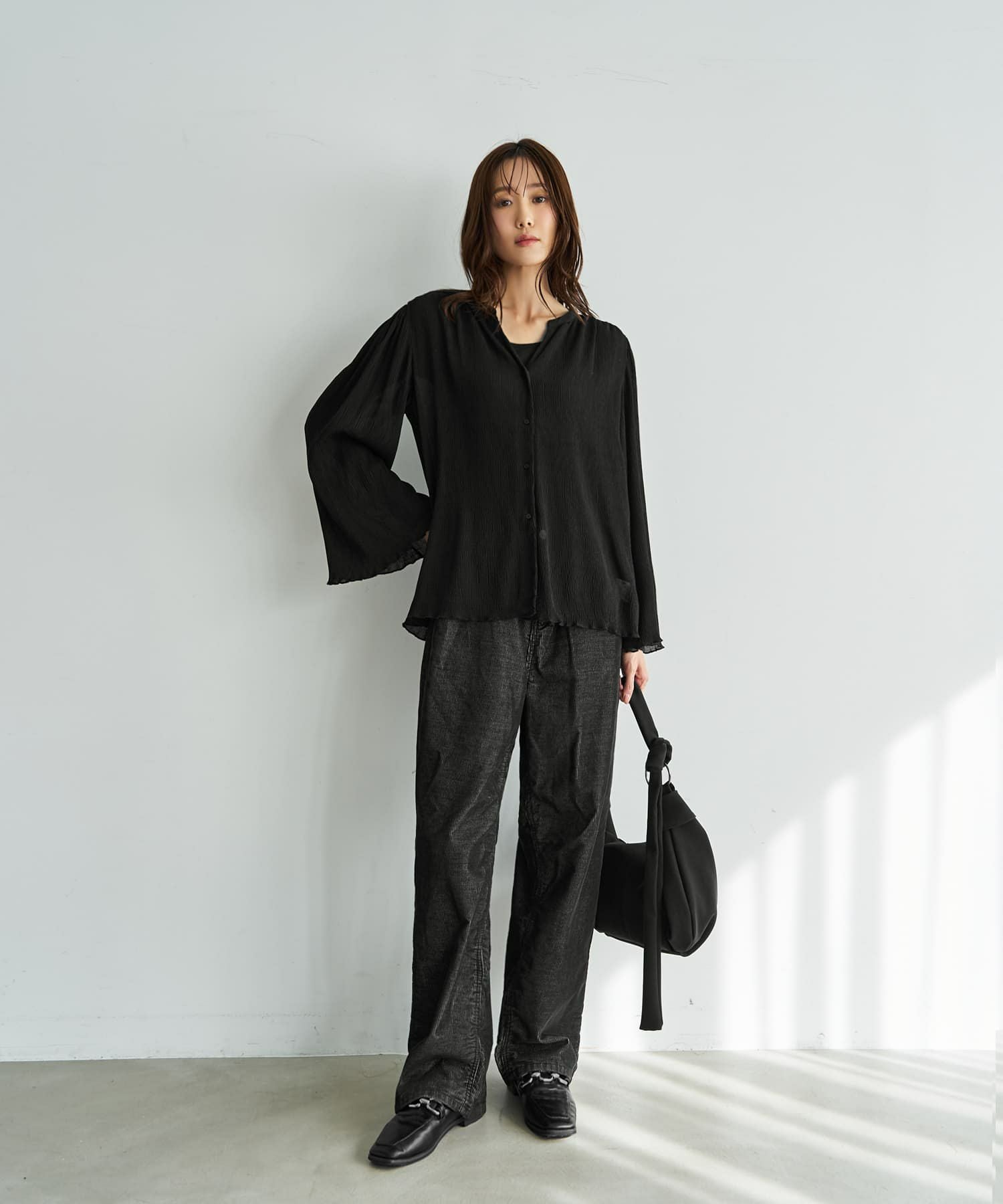 シャーリングシフォン楊柳風ブラウス | おしゃれな大人レディース