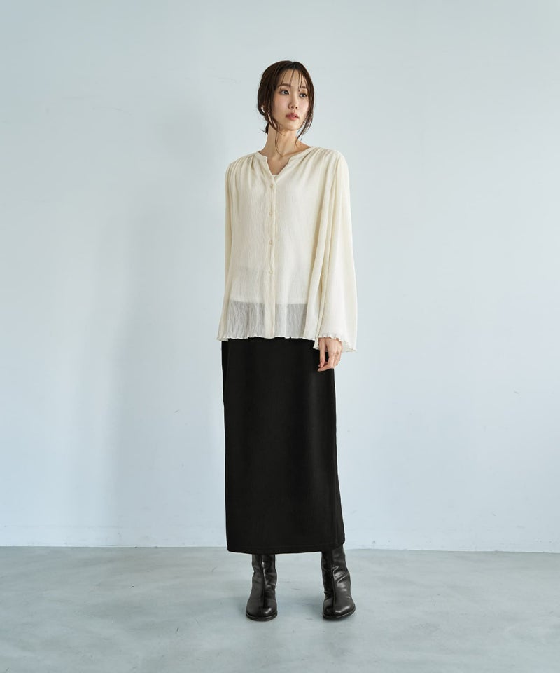 シャーリングシフォン楊柳風ブラウス | おしゃれな大人レディース 