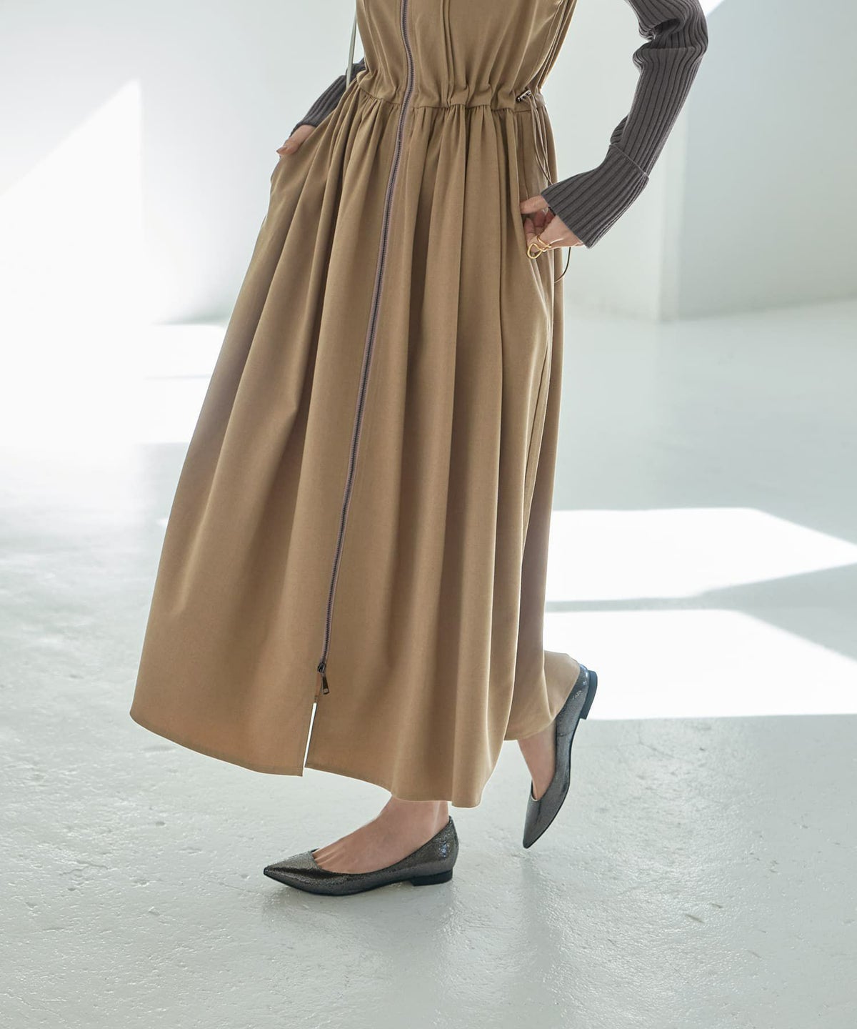 着用イメージ 166㎝ ベージュ 02サイズ