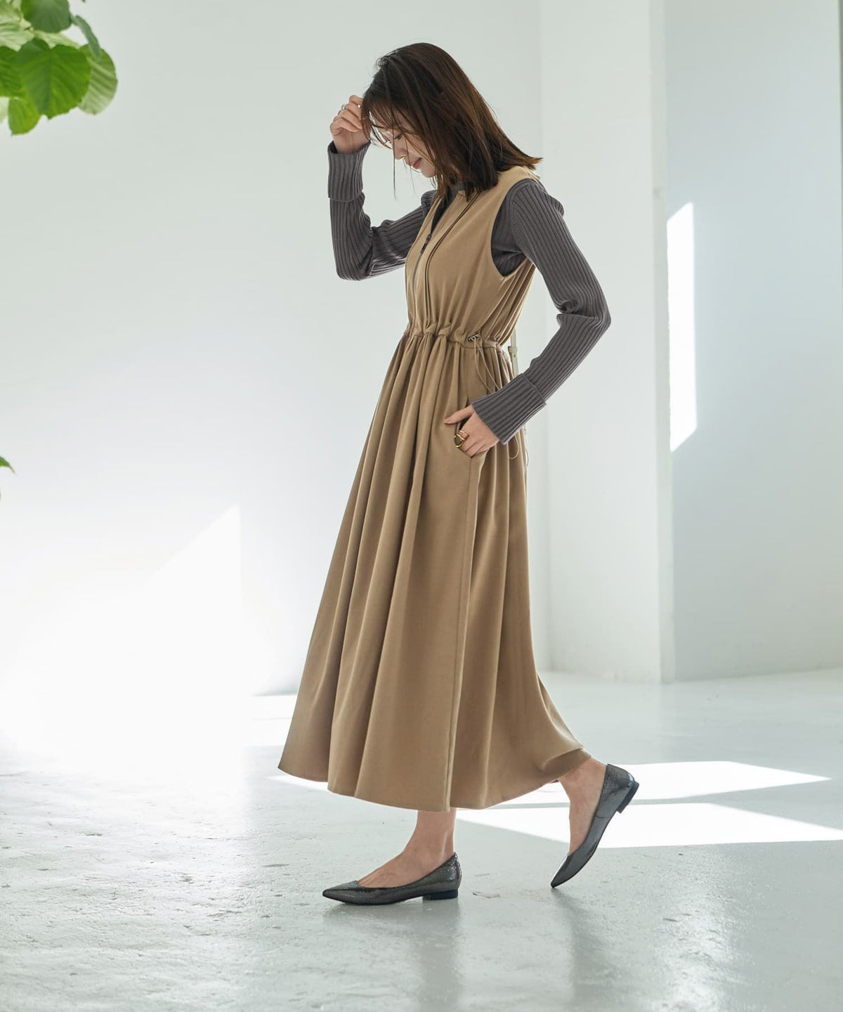 着用イメージ 166㎝ ベージュ 02サイズ