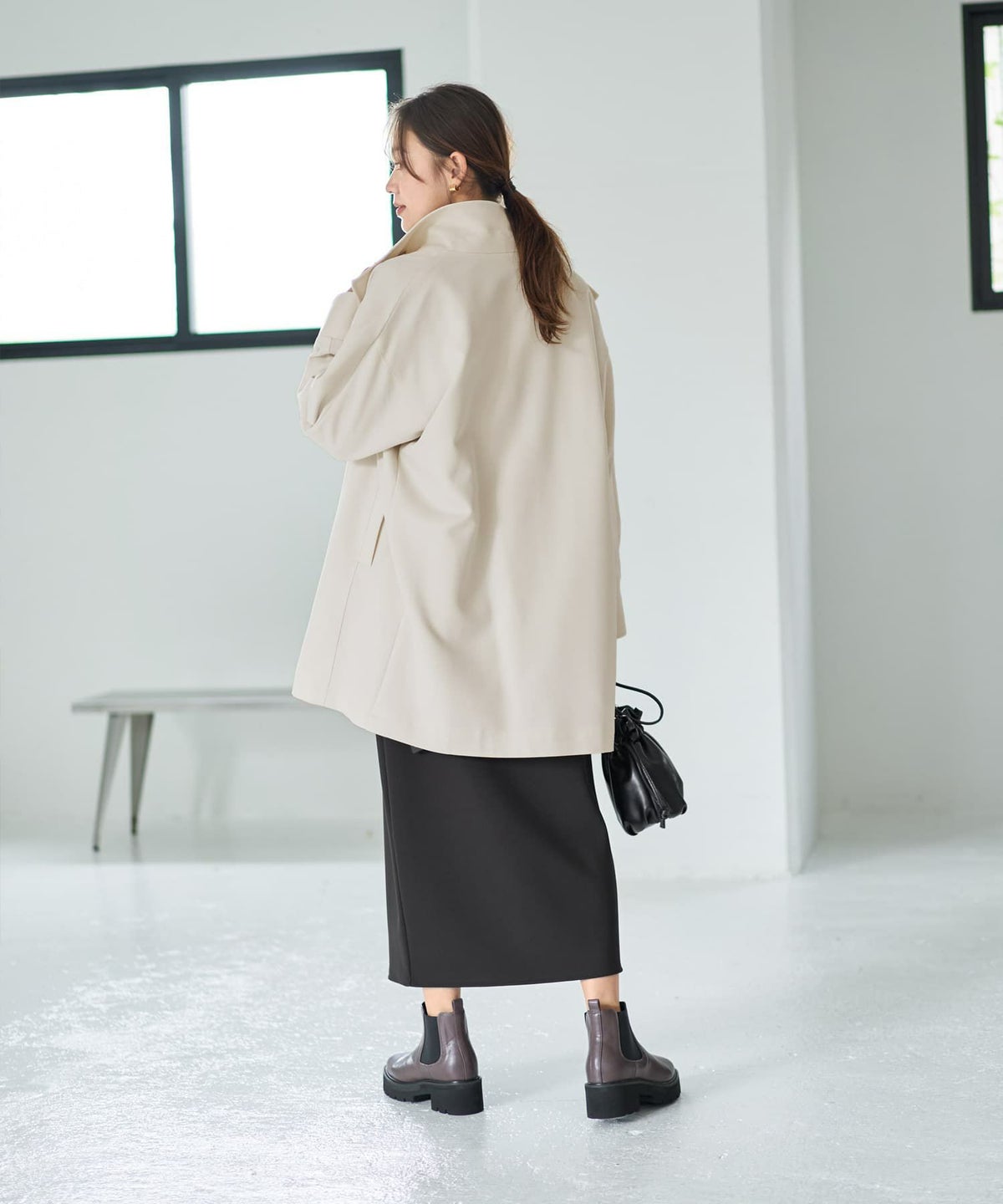 着用イメージ 167cm エクリュ