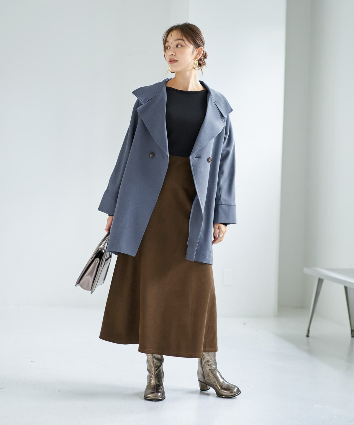 着用イメージ 167cm スモーキーブルー