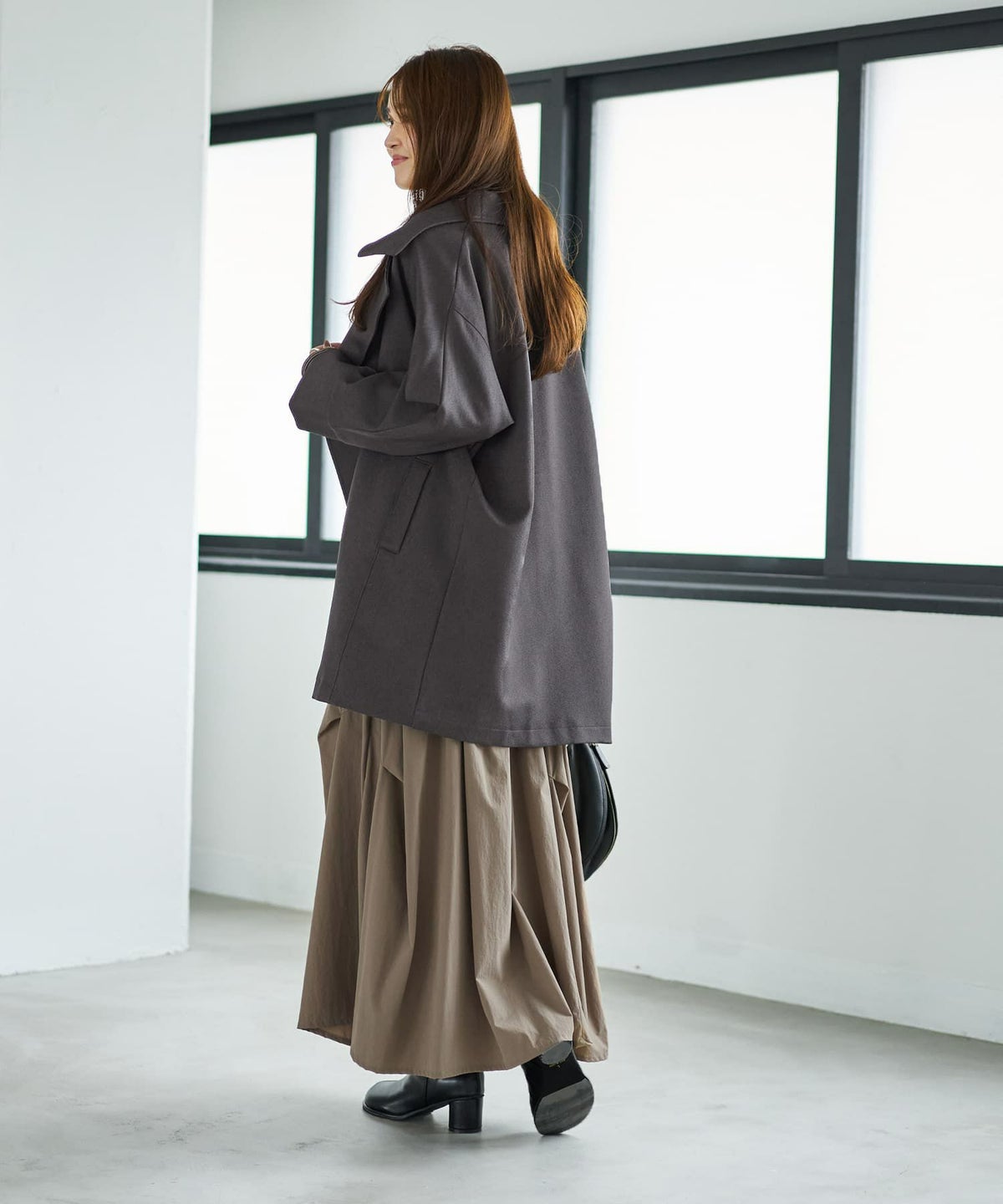 着用イメージ 166cm チャコール