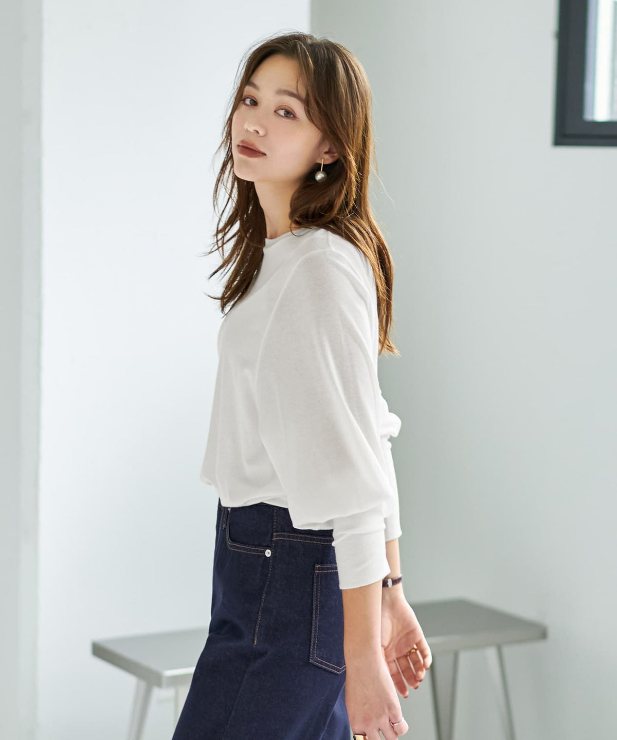 着用イメージ 167cm ホワイト