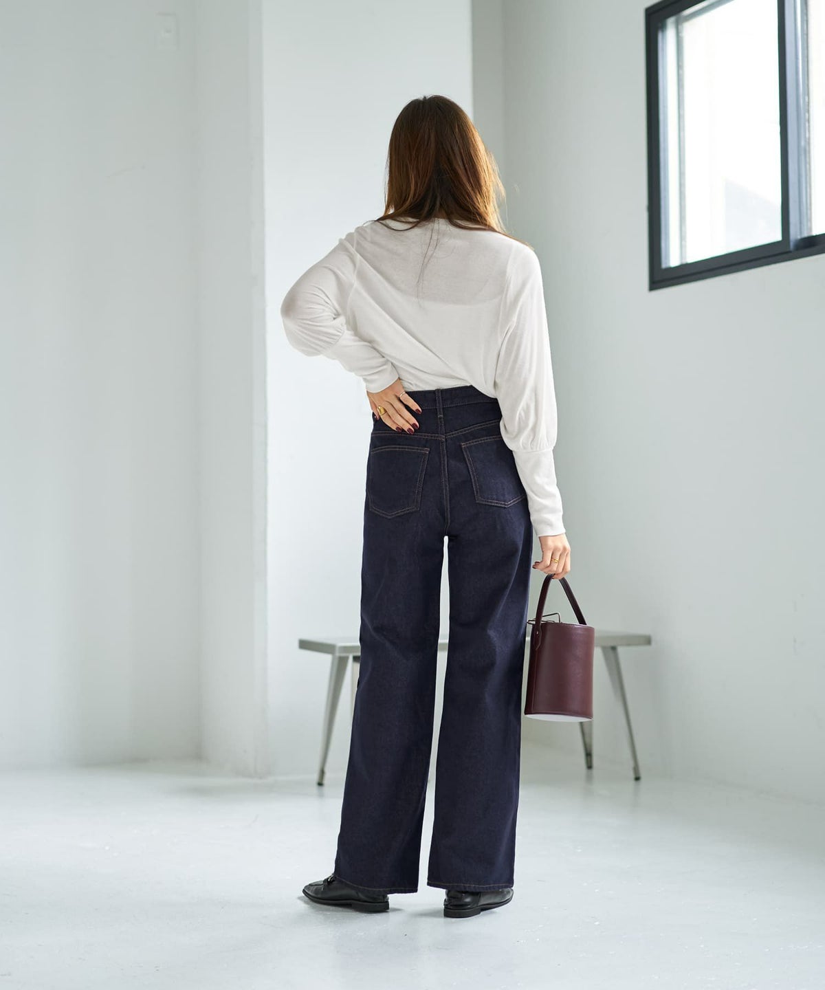 着用イメージ 167cm ホワイト