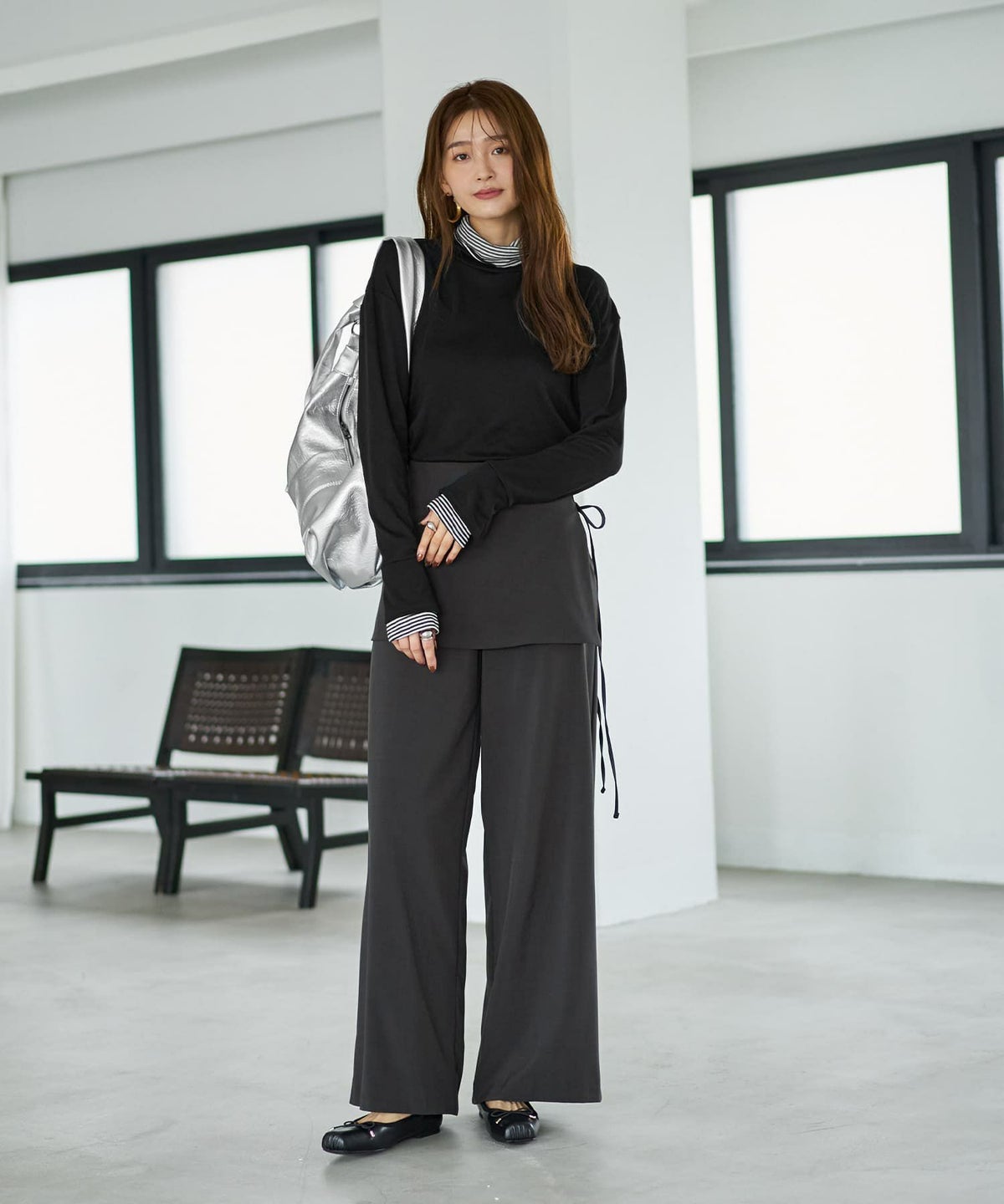 着用イメージ 166cm ブラック