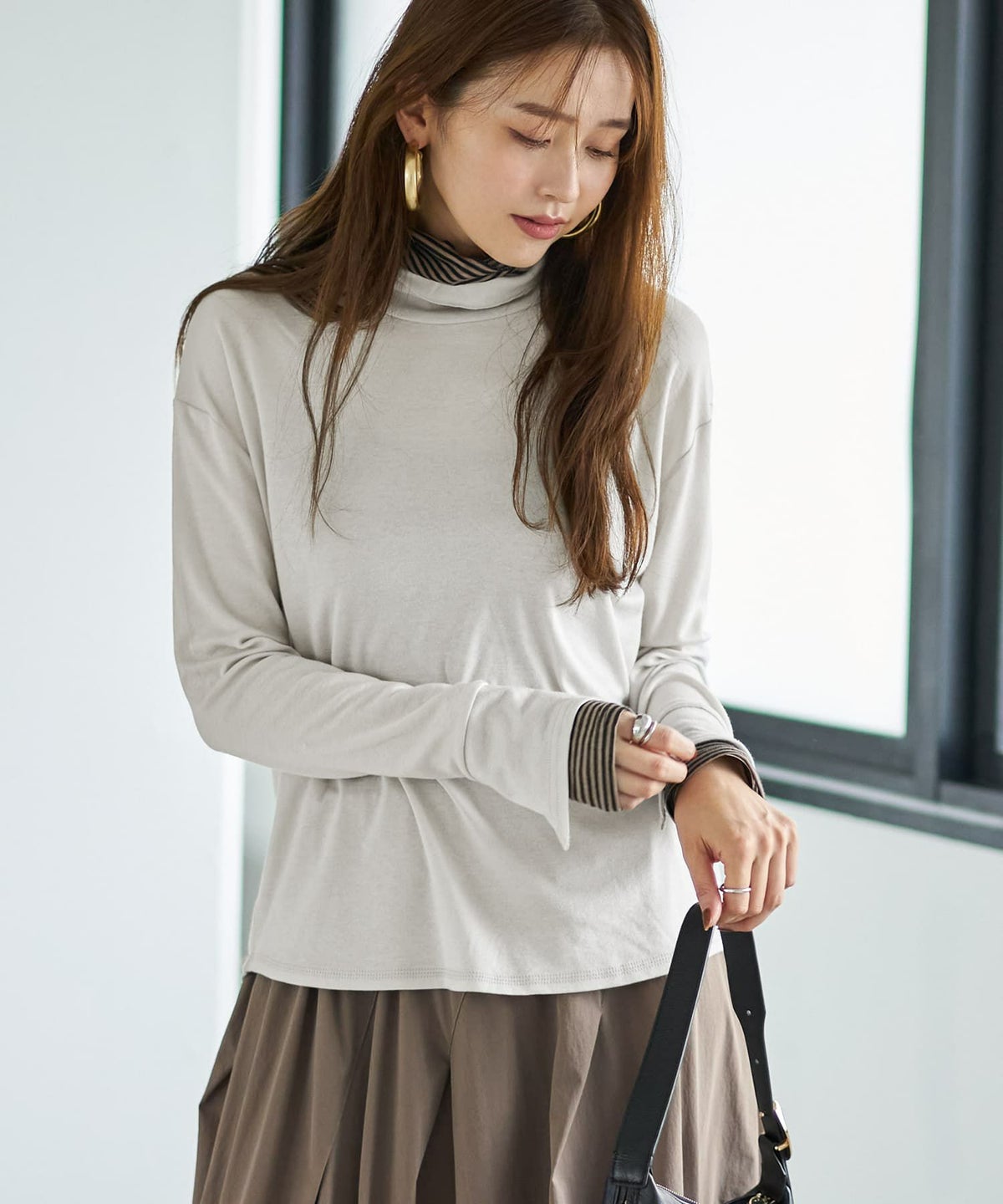 着用イメージ 166cm ブライトグレー