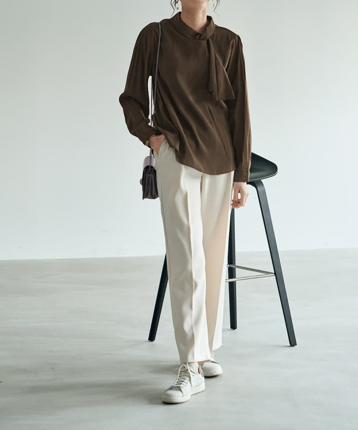 着用イメージ 167cm ブラウンカーキ