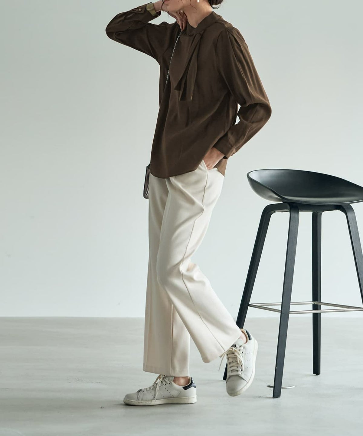 着用イメージ 167cm ブラウンカーキ