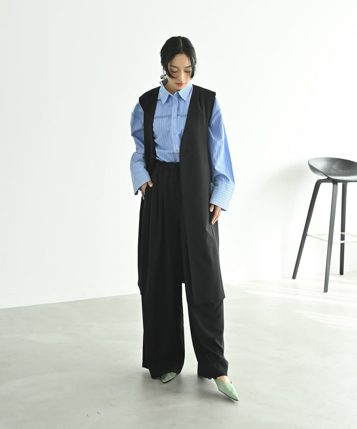 着用イメージ 167cm Fサイズ ブラック