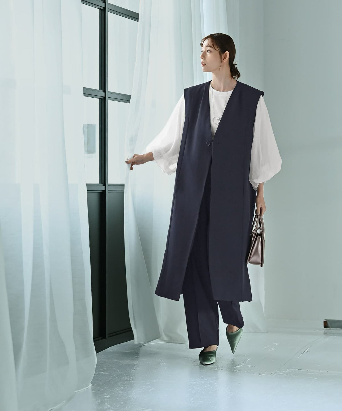 着用イメージ 170cm Fサイズ ネイビー