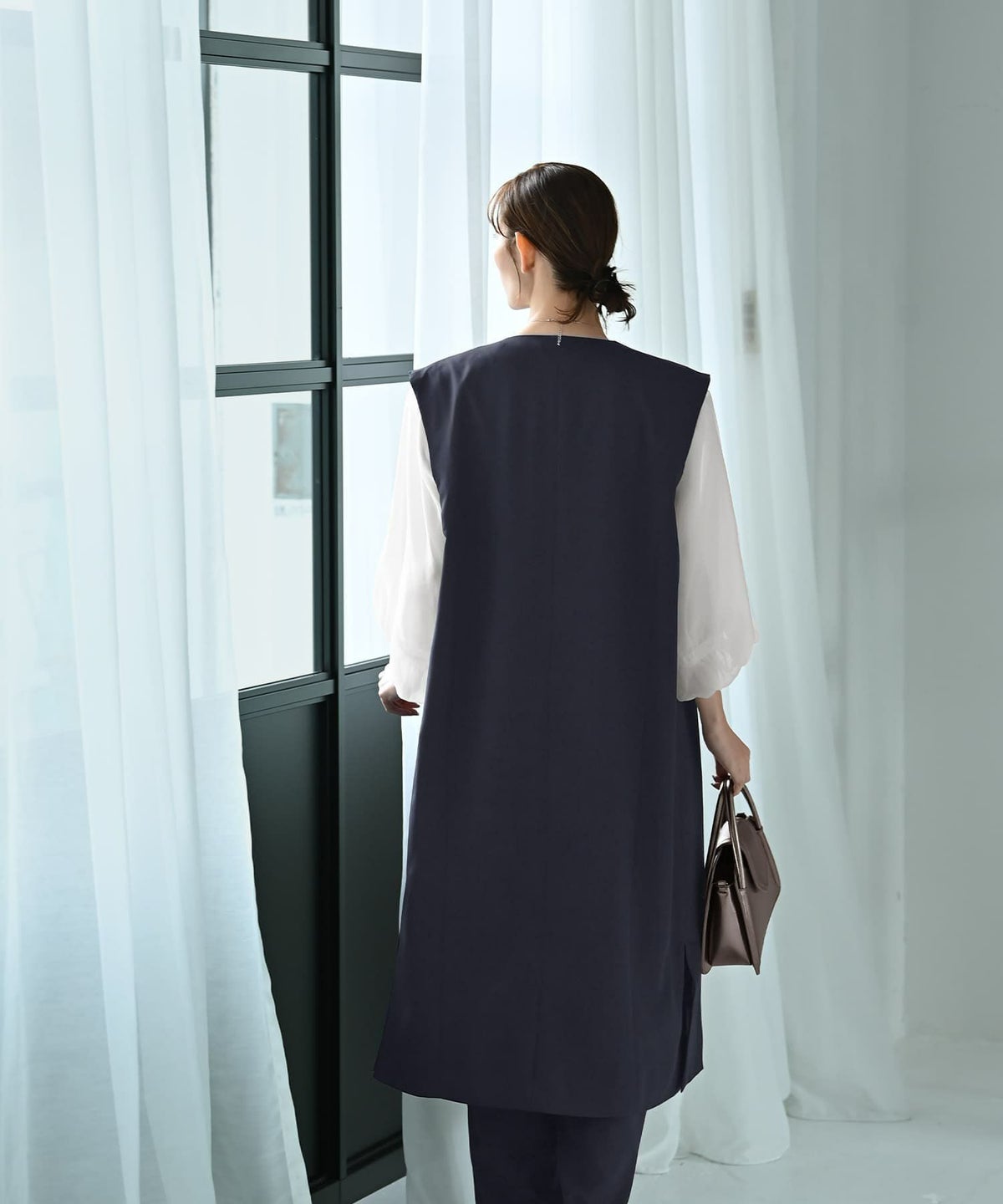 着用イメージ 170cm Fサイズ ネイビー