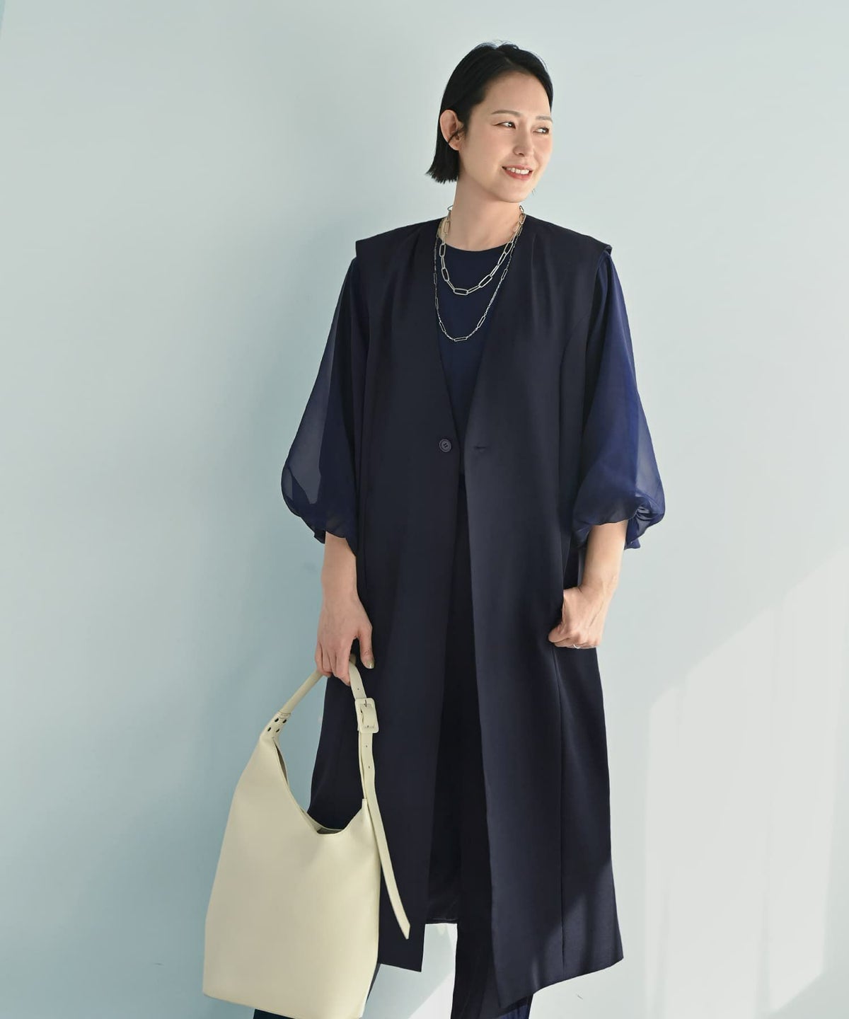 着用イメージ 187cm X-tallサイズ ネイビー