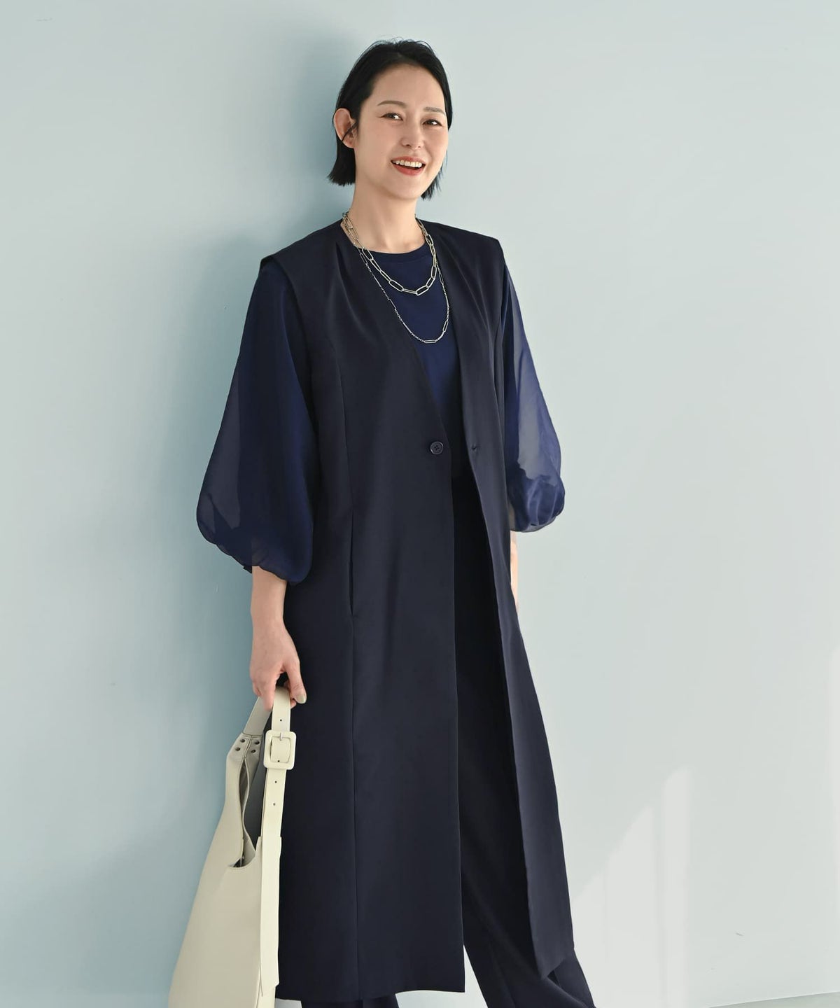 着用イメージ 187cm X-tallサイズ ネイビー