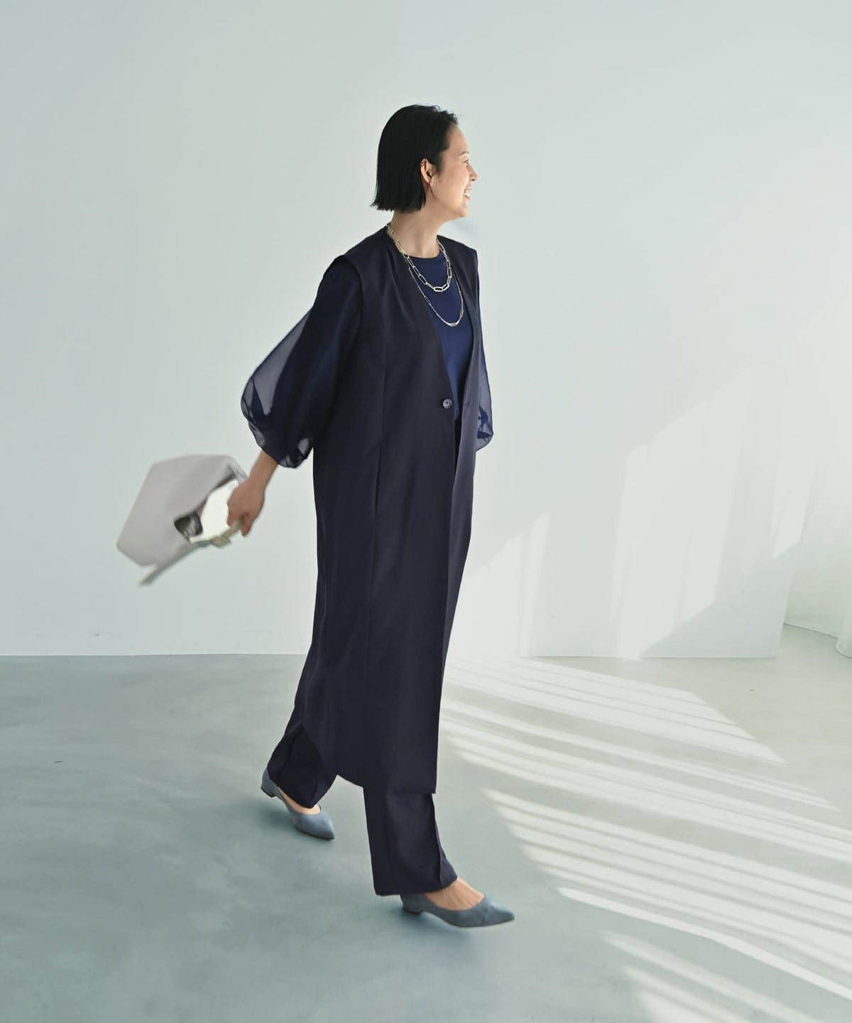 着用イメージ 187cm X-tallサイズ ネイビー