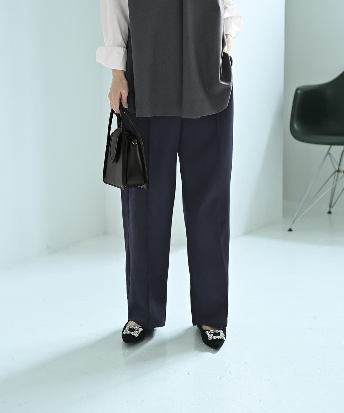 着用イメージ 170cm Fサイズ ネイビー