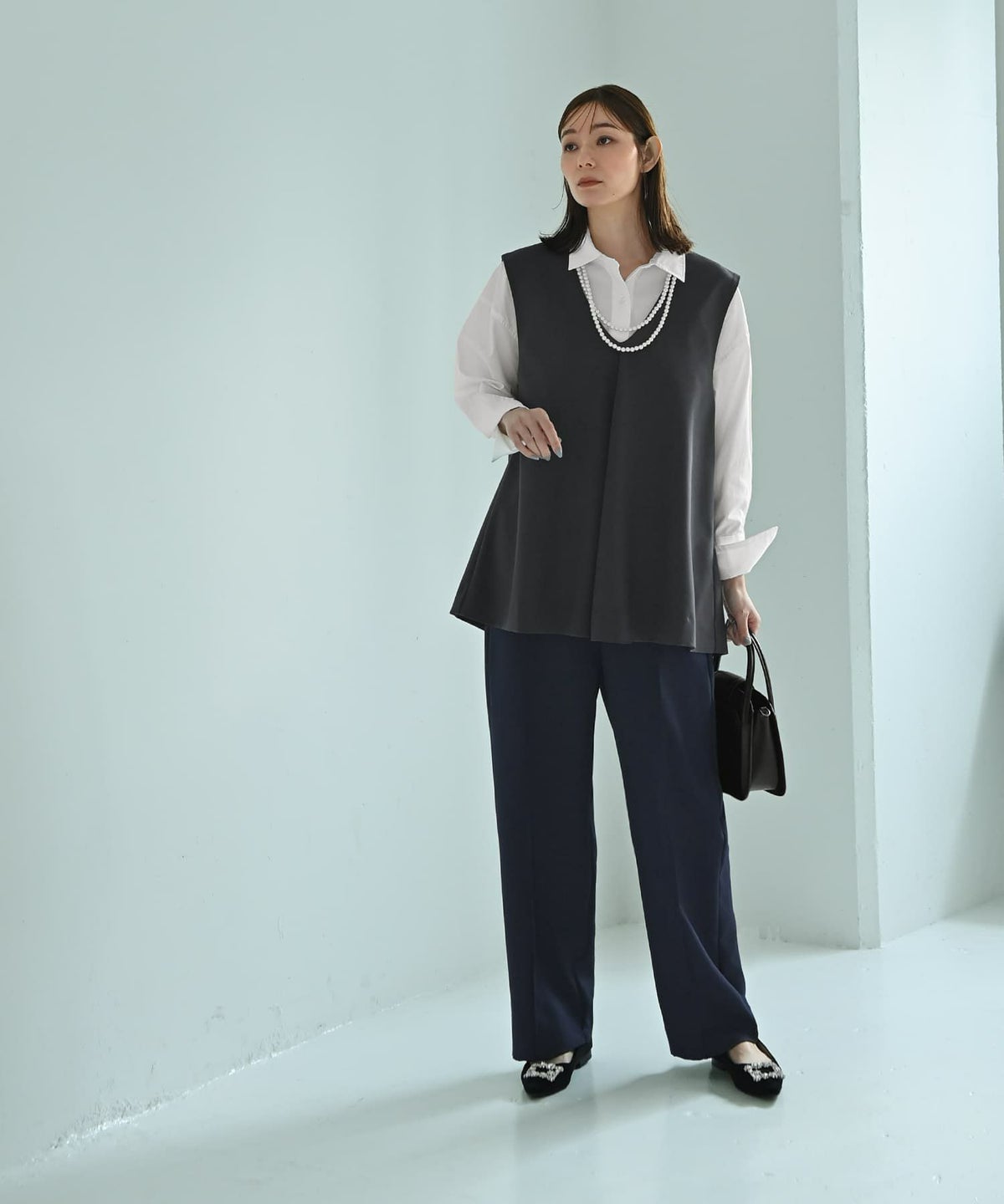 着用イメージ 170cm Fサイズ ネイビー