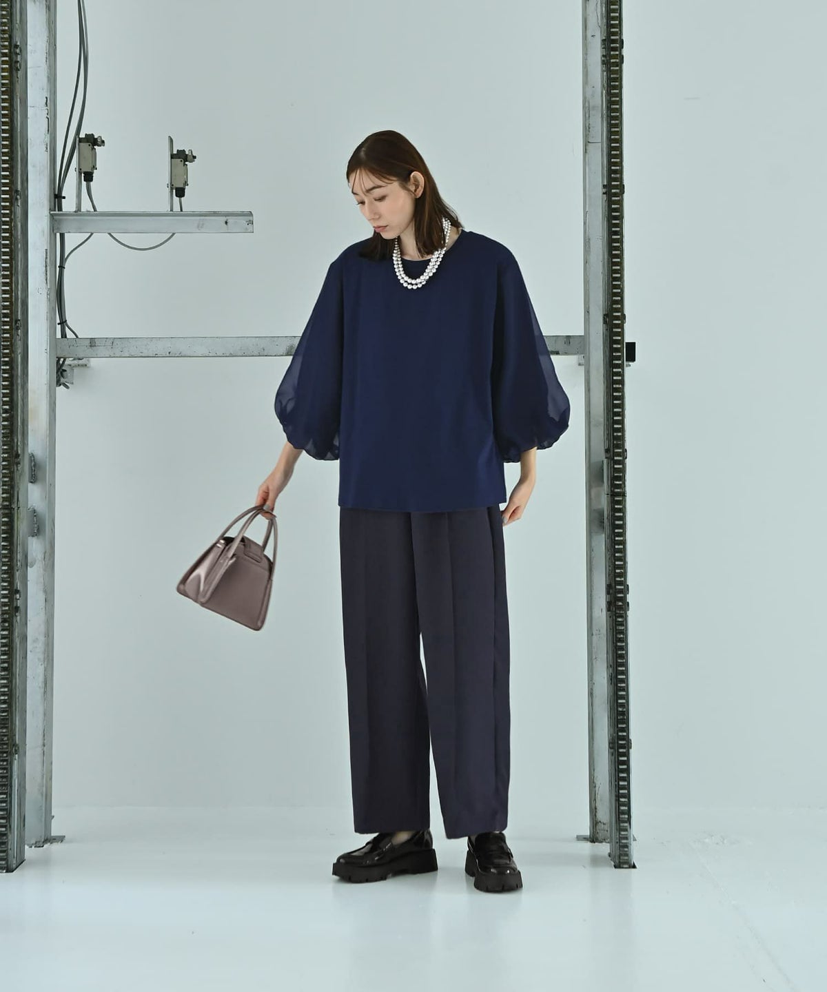 着用イメージ 170cm Fサイズ ネイビー