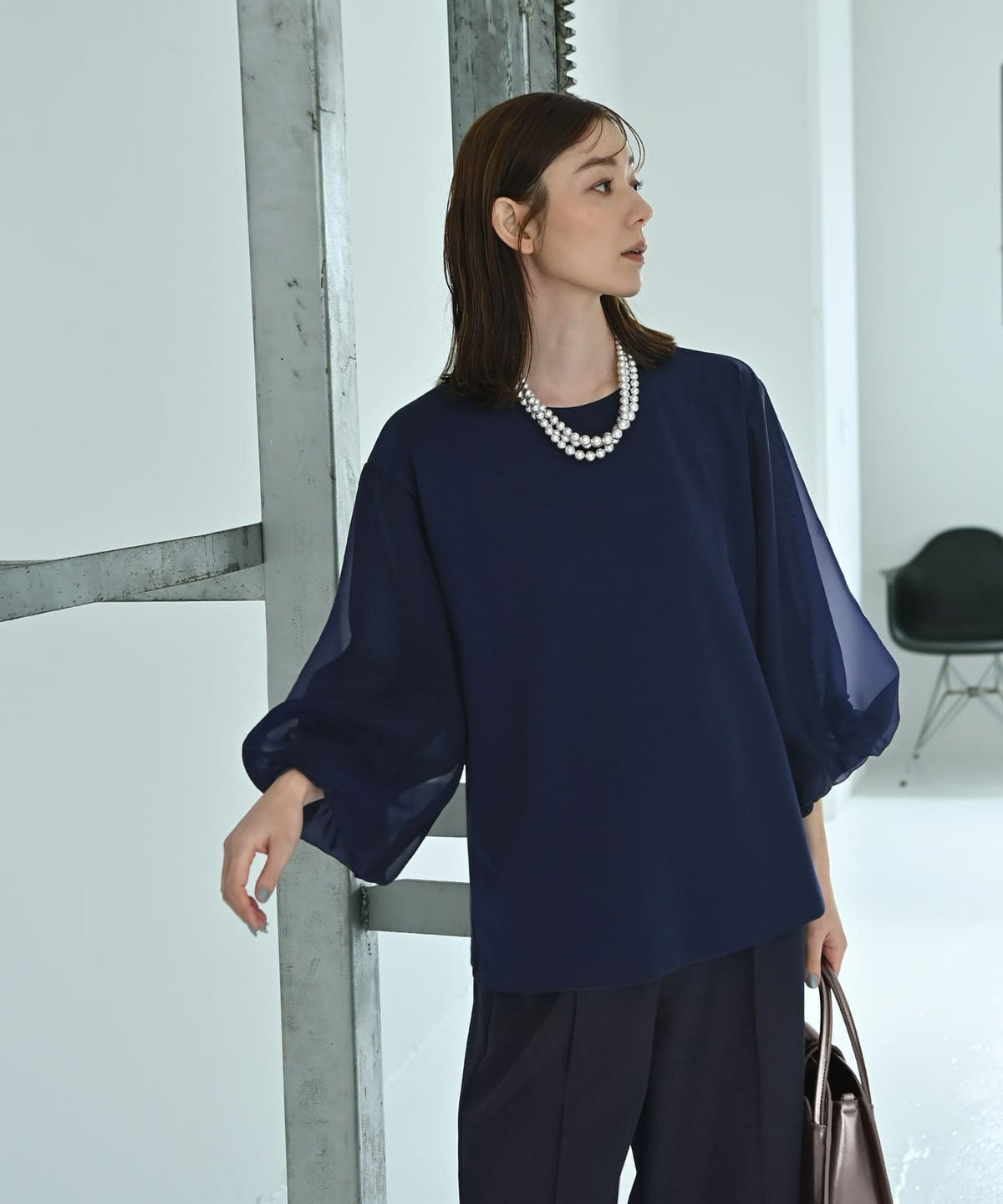 着用イメージ 170cm Fサイズ ネイビー