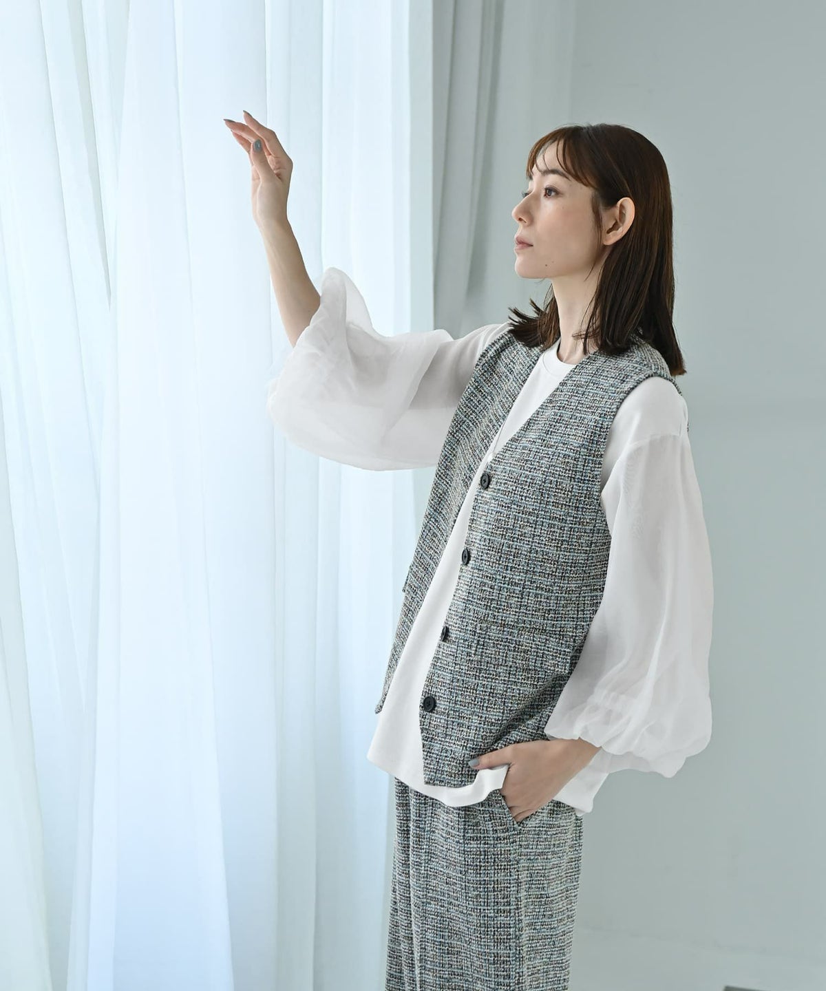 着用イメージ 170cm Fサイズ ホワイト