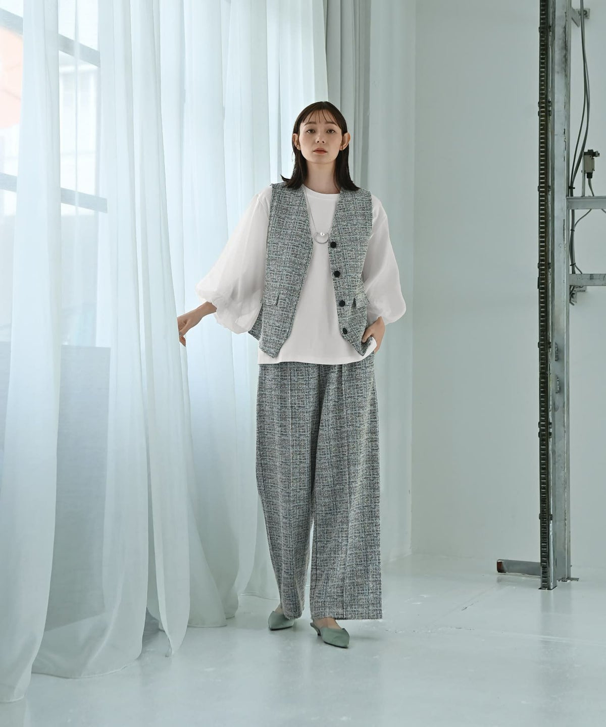 着用イメージ 170cm Fサイズ ホワイト